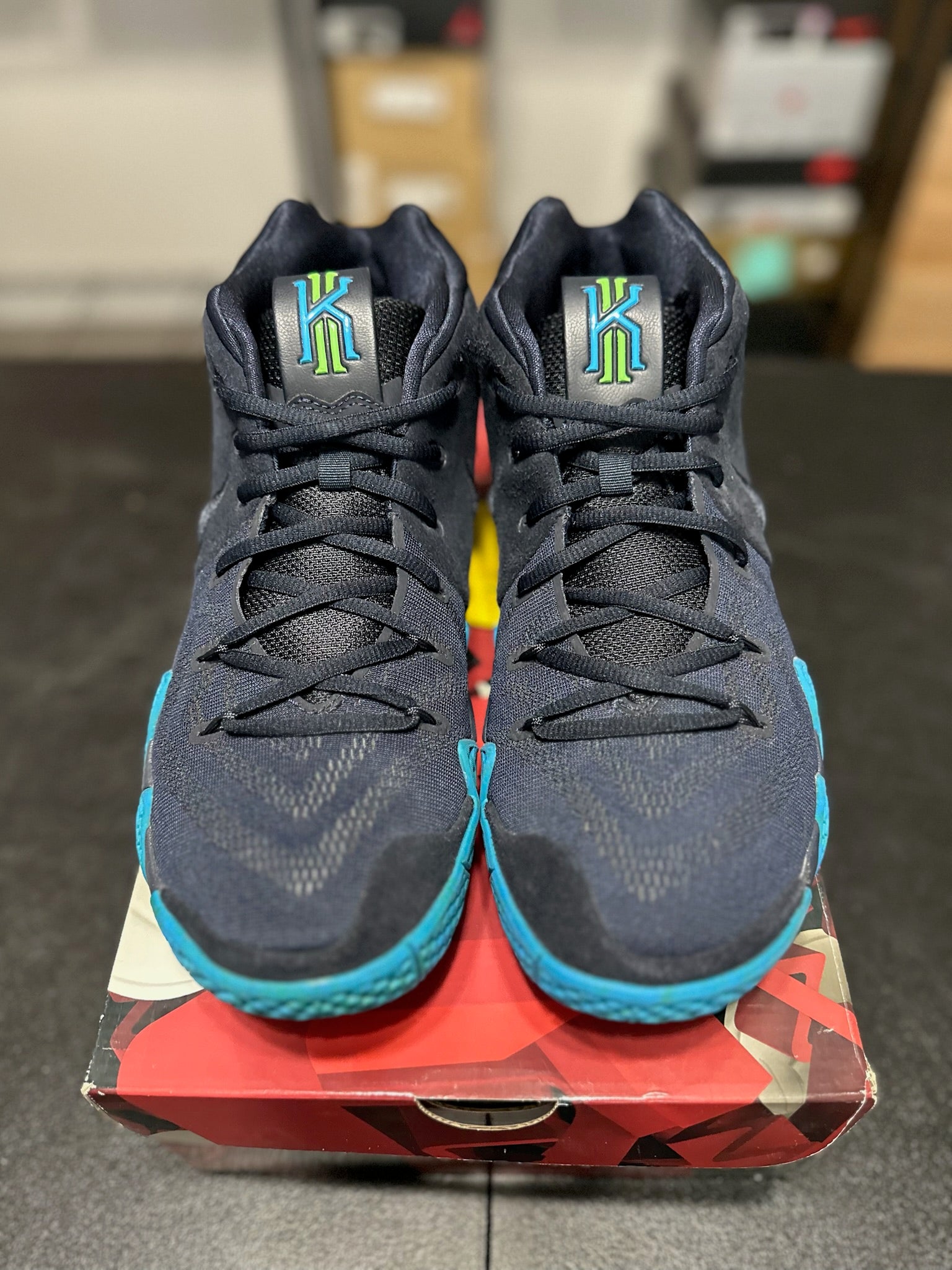 Size 11 - Kyrie 4 Dark Obsidian Think Twice