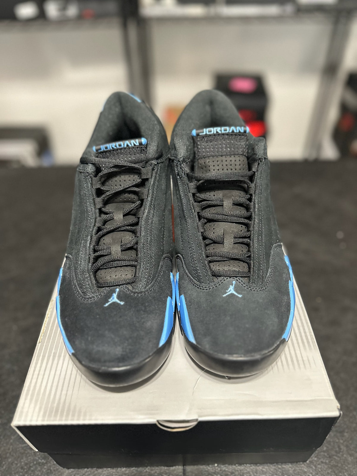 Size 10.5 - J14 Black University Blue
