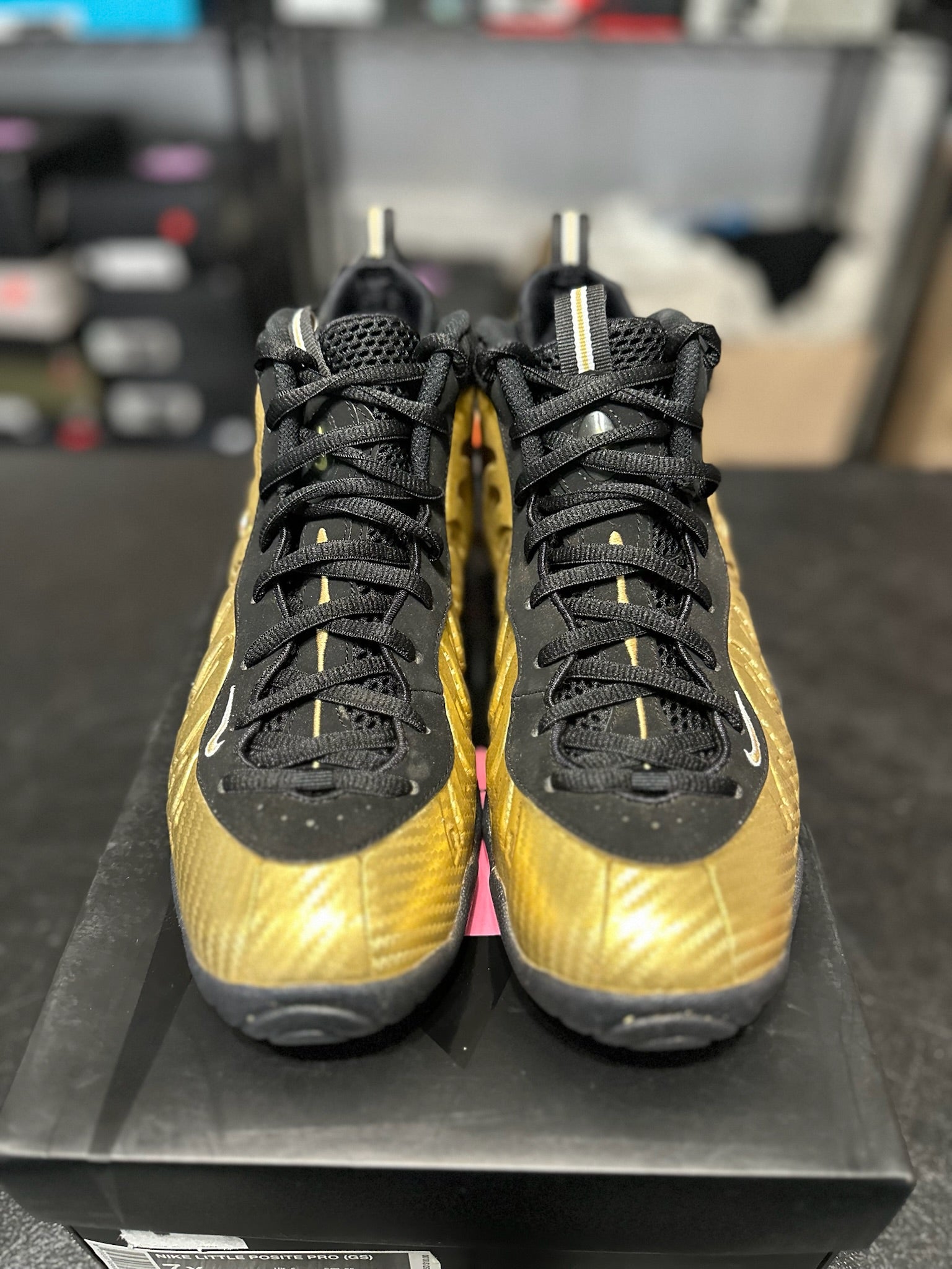Size 7Y - Foamposite Pro Metallic Gold