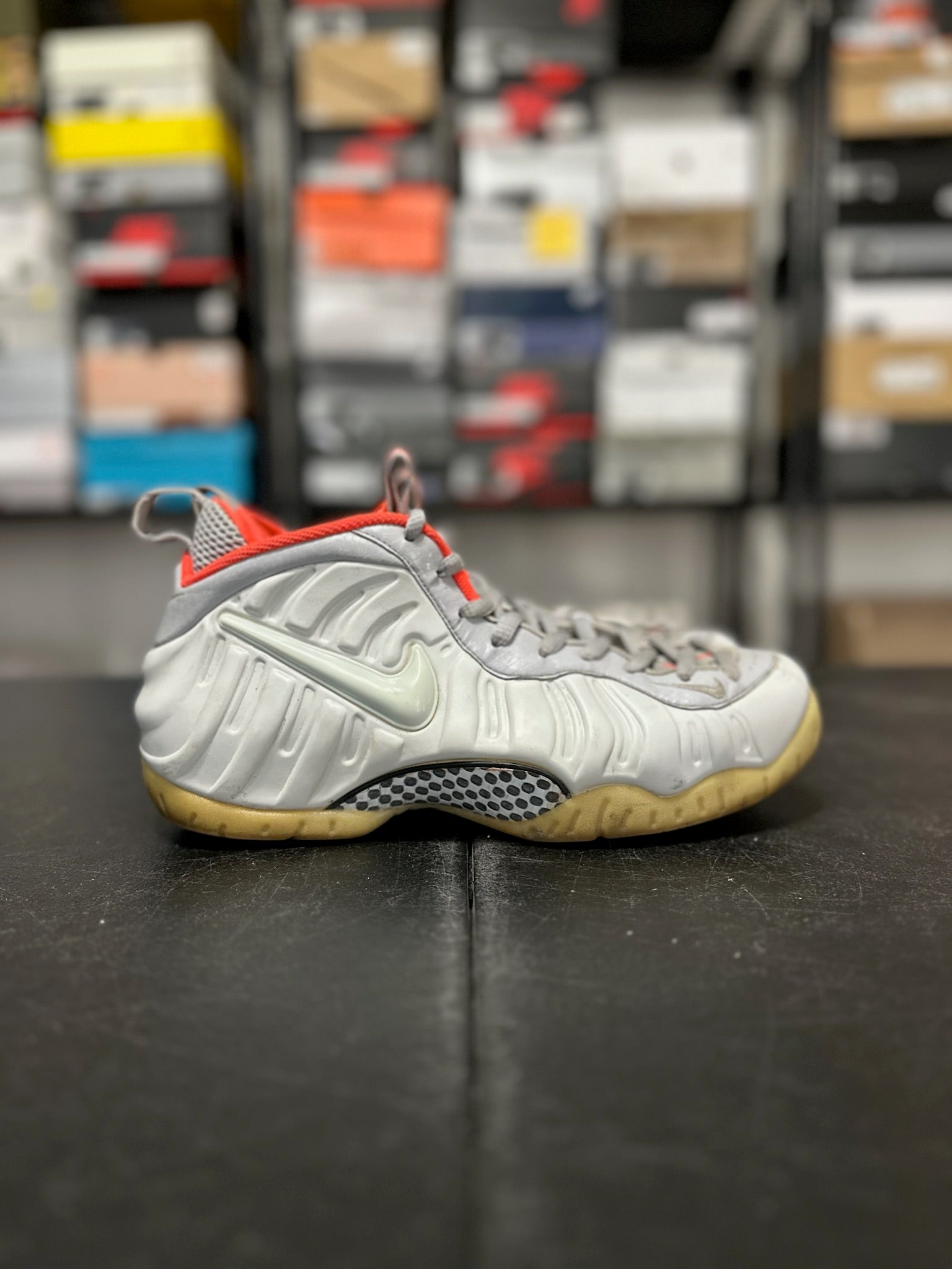 Size 9.5 - Foamposite Pro Pure Platinum