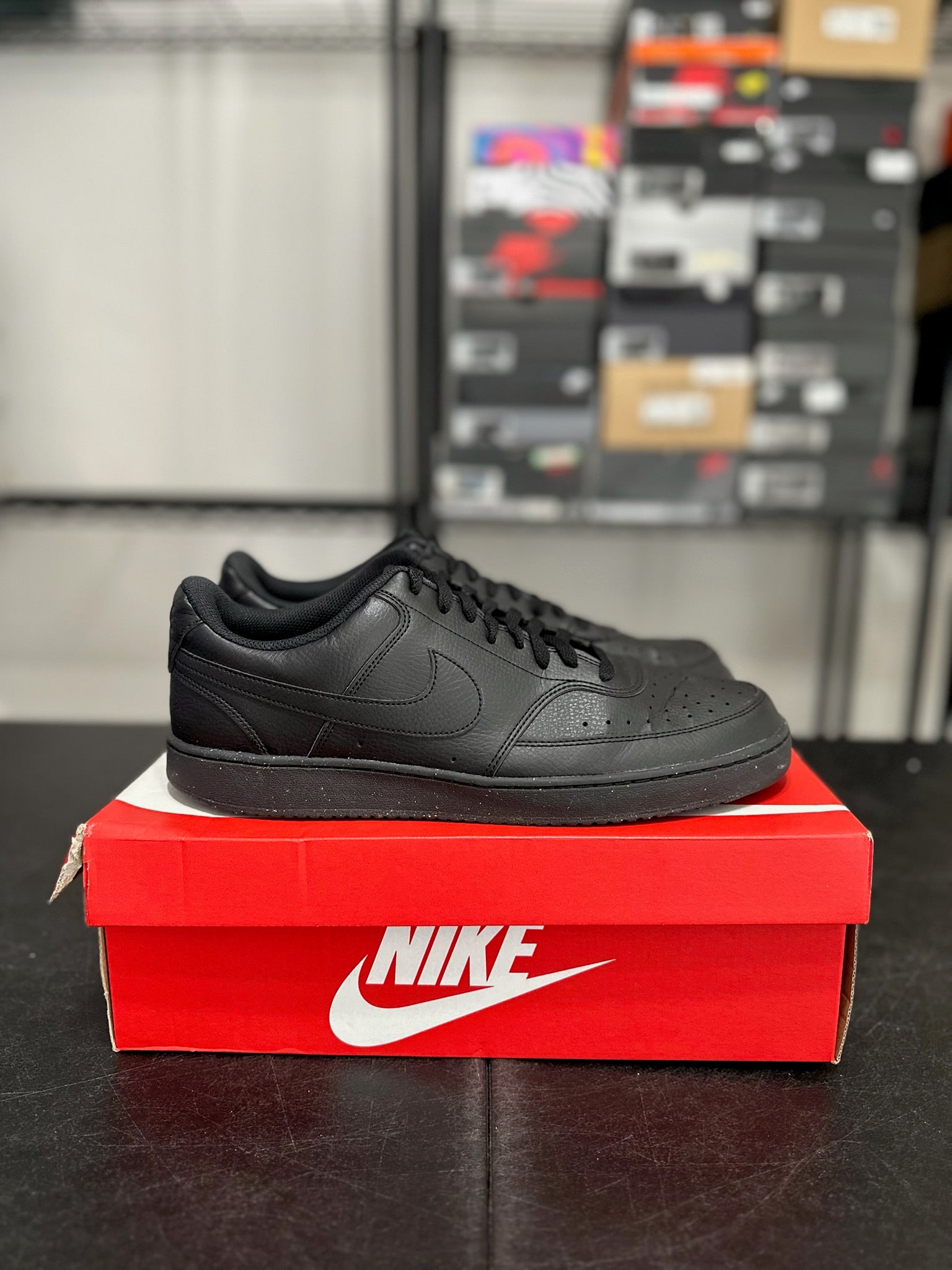 Size 13 - Nike Court Vision Low Next Nature Triple Black