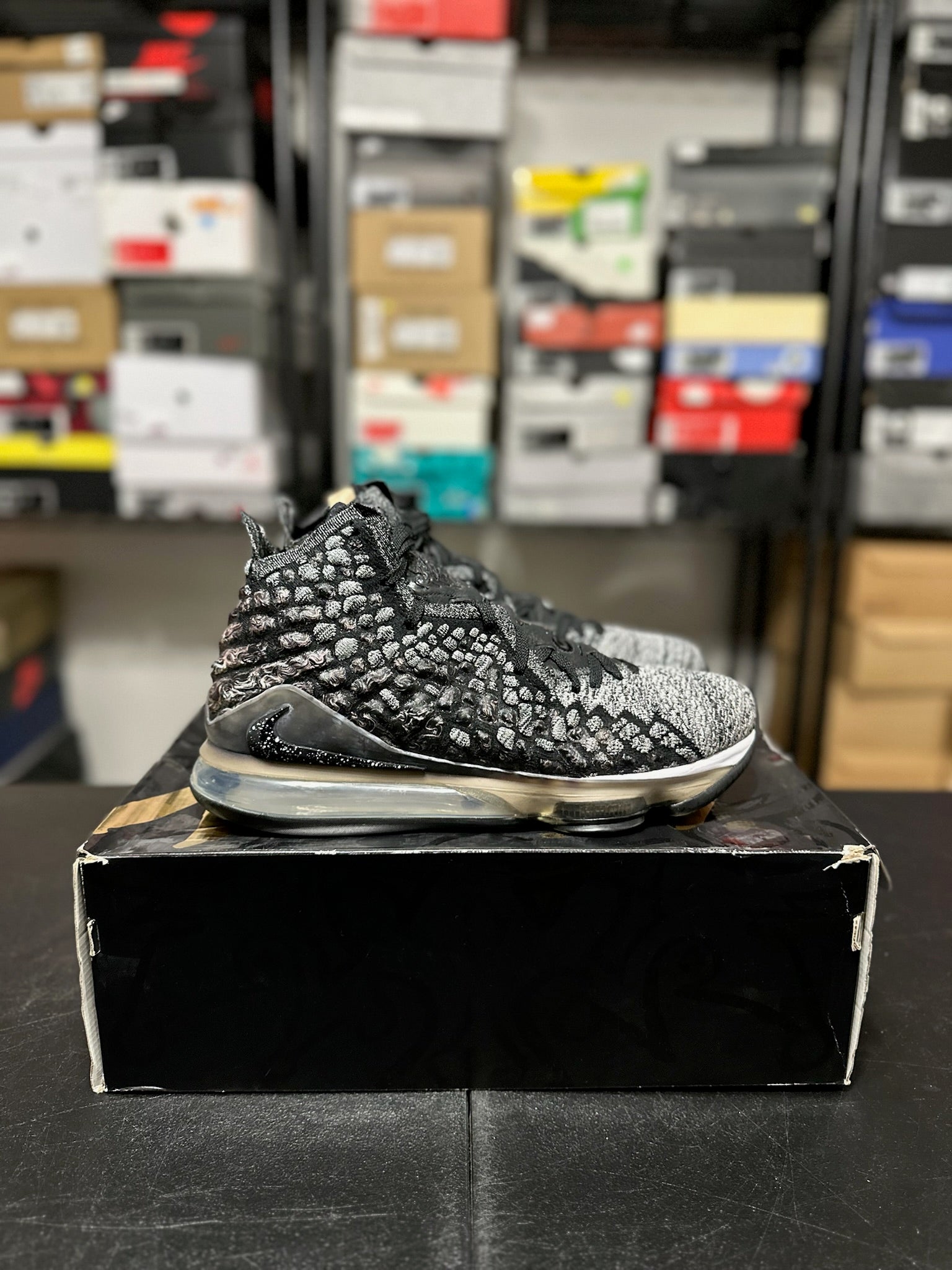Size 12 - LeBron 17 Black White