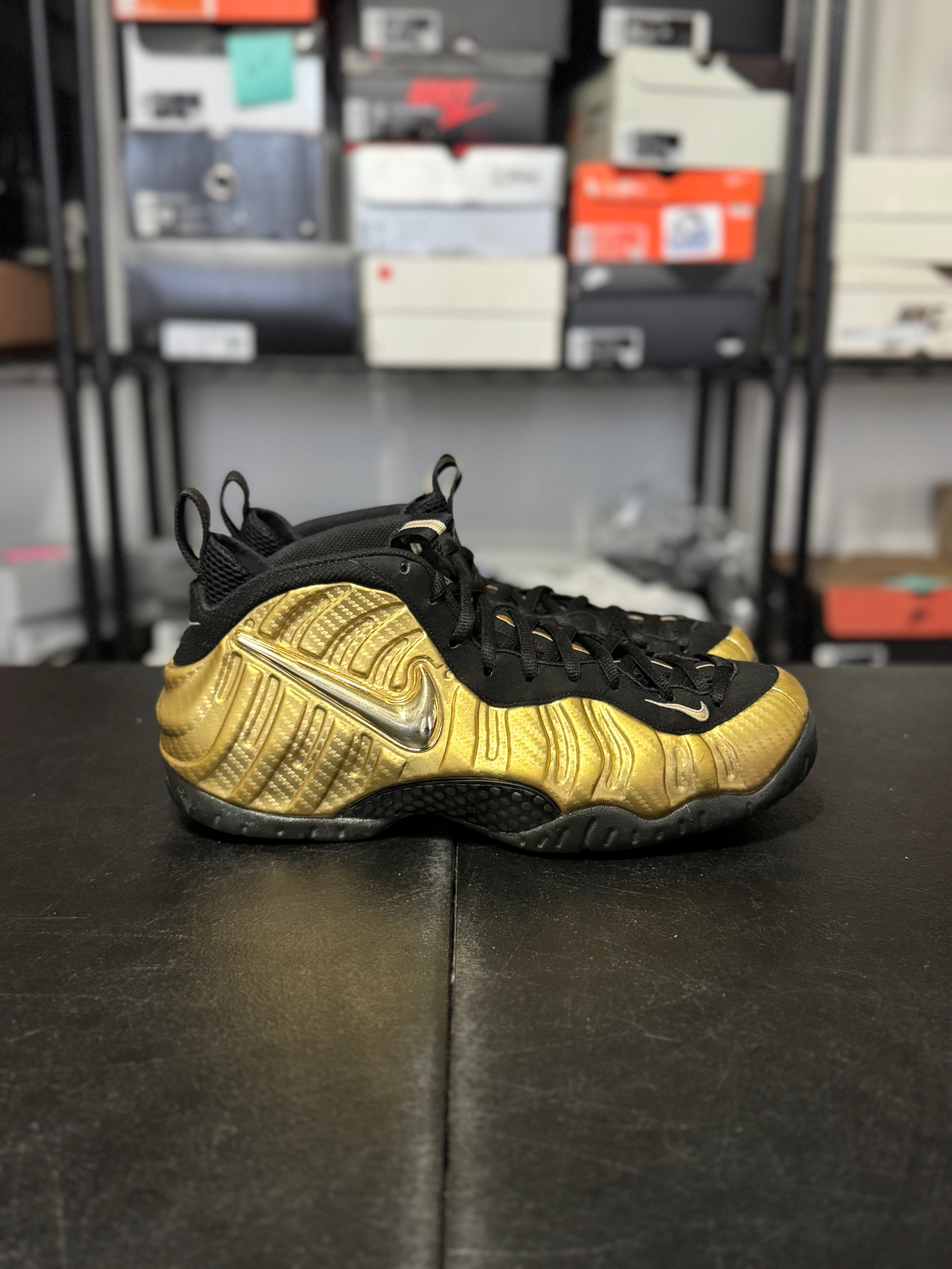 Size 12 - Foamposite gold metallic