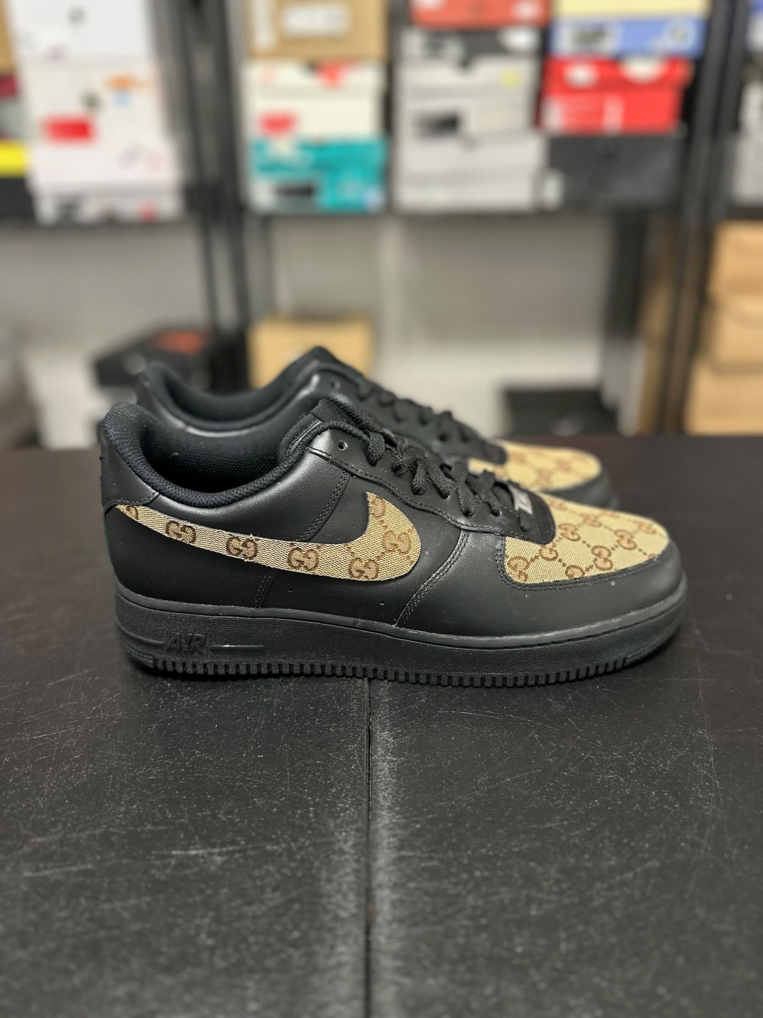 Size 12 - AF 1 Black Gucci Custom