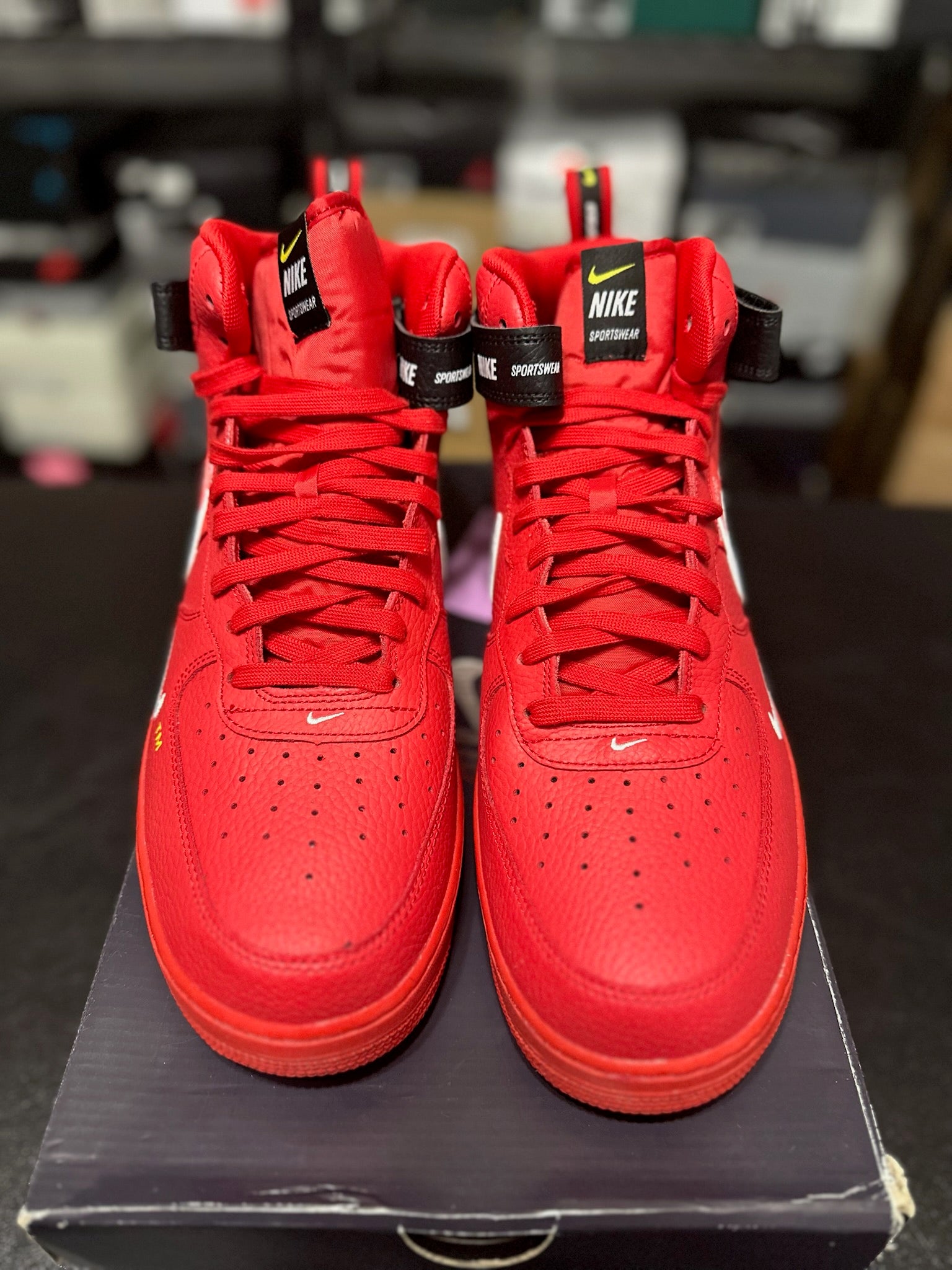 Size 14 - AF 1 Mid Utility University Red