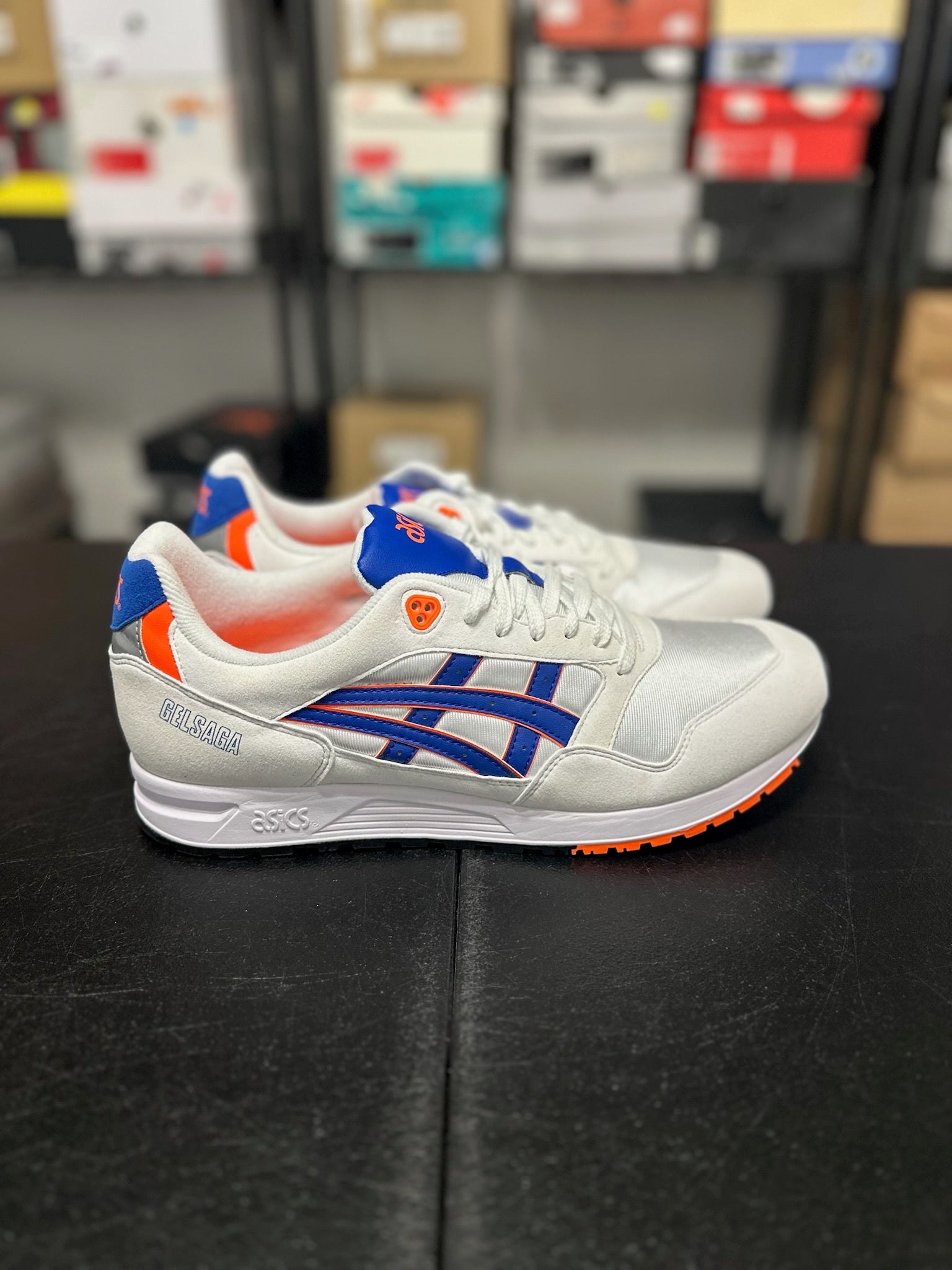 Size 13 - ASICS Gel Saga White Blue