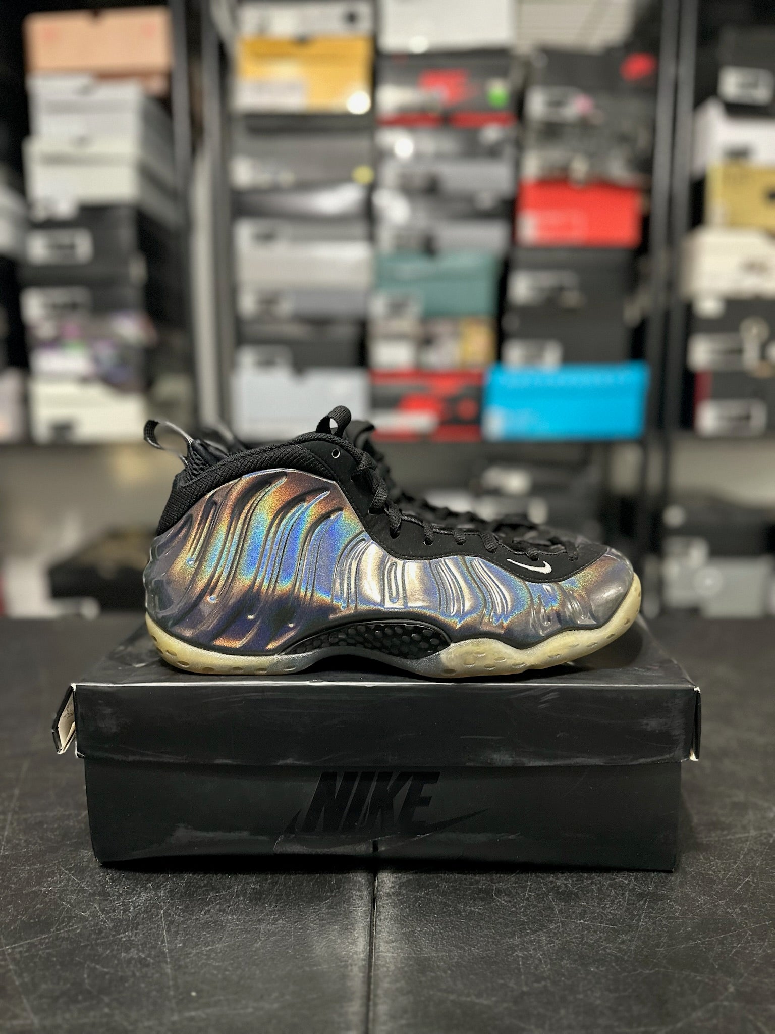 Size 9.5 - Foamposite 1 Hologram