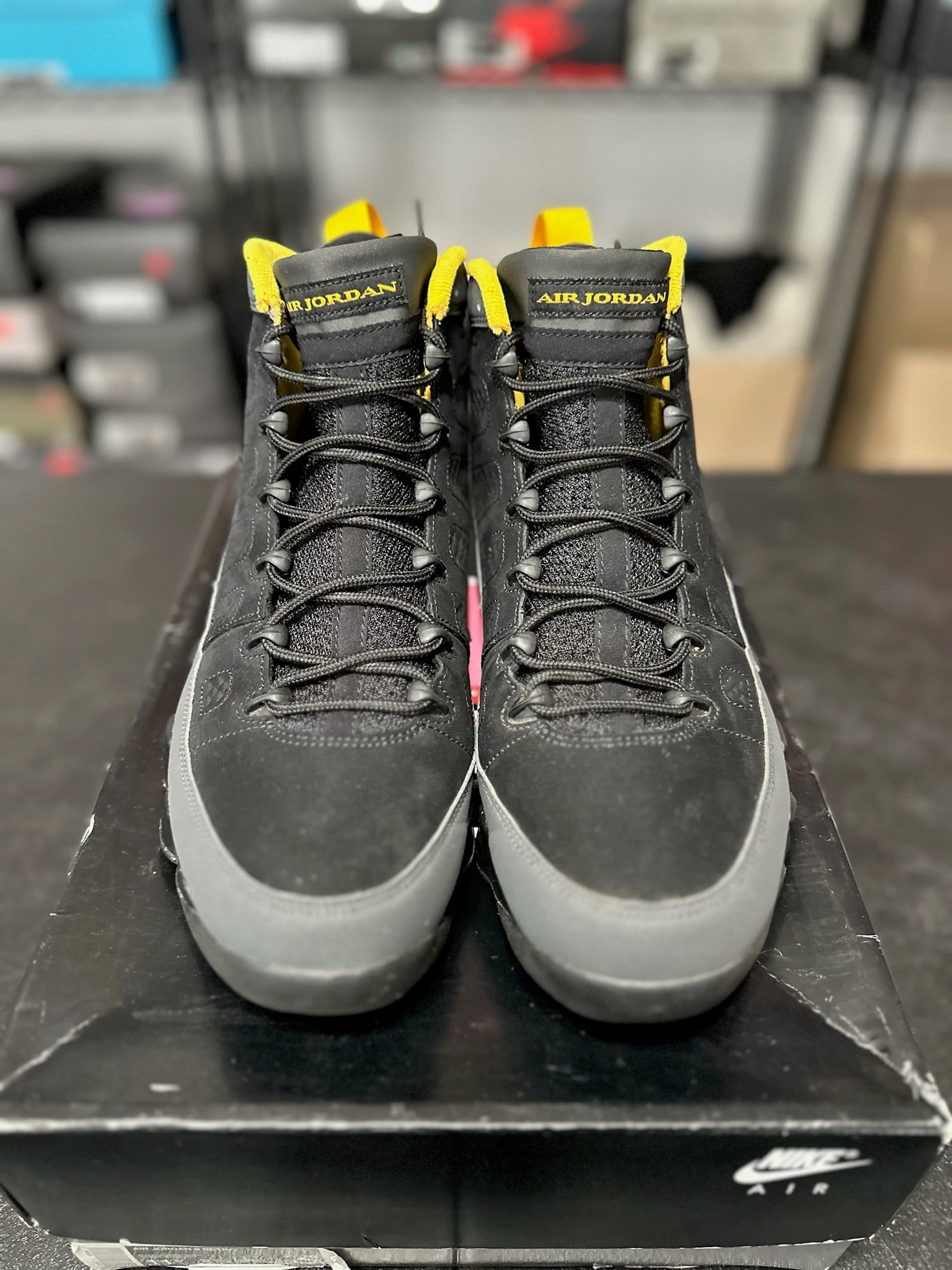 Size 11.5 - J9 Dark Charcoal University Gold