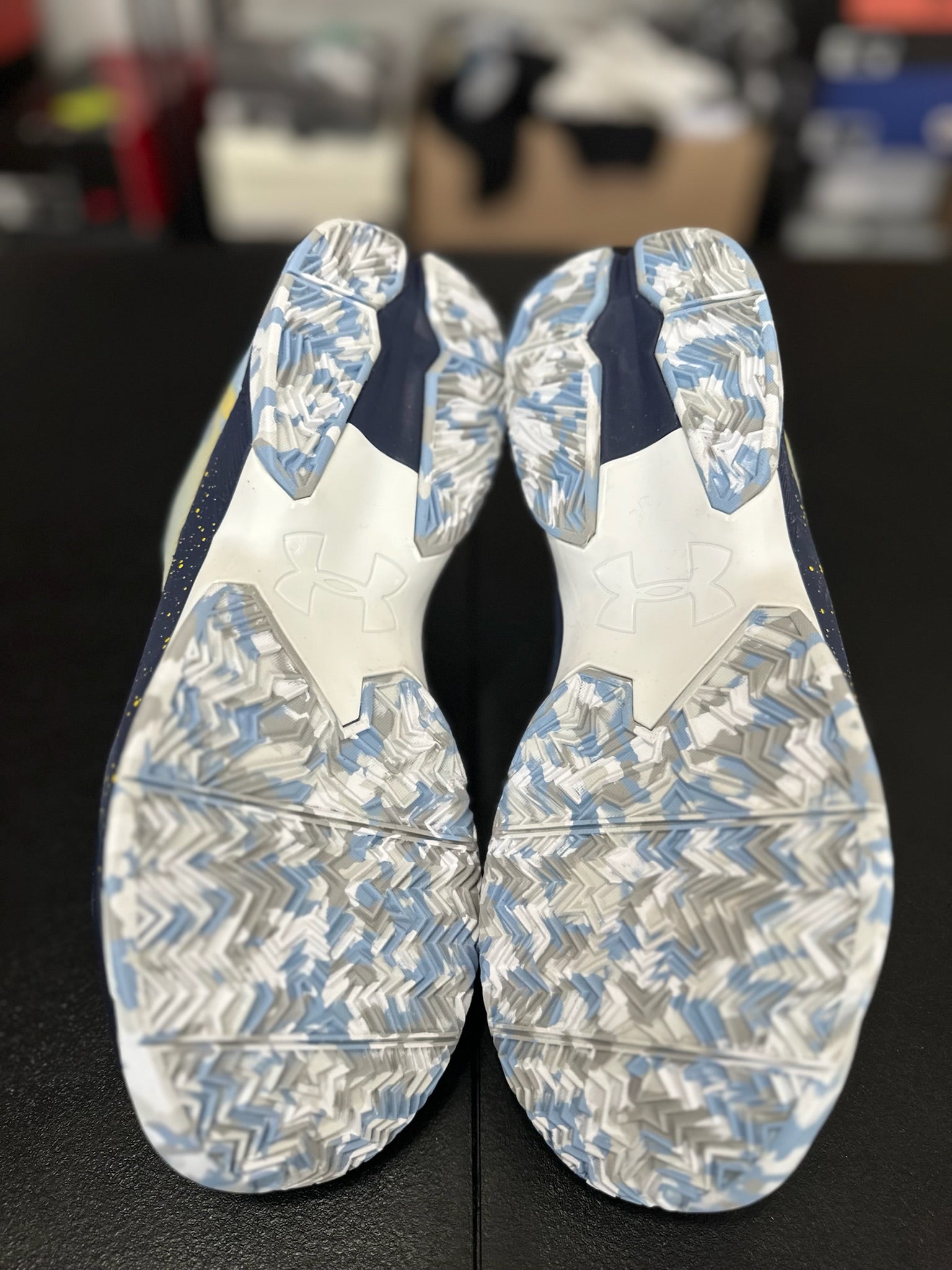 Size 9.5 - Curry 2.5 Navy/White/Yellow DS