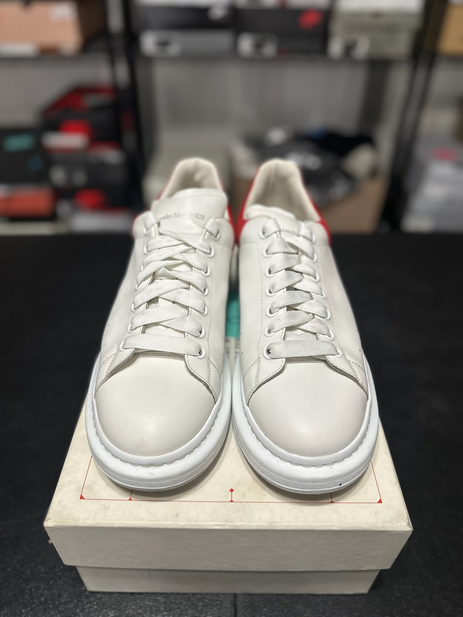 Size 12 - (45) Alexander McQueen Off White Bordeaux