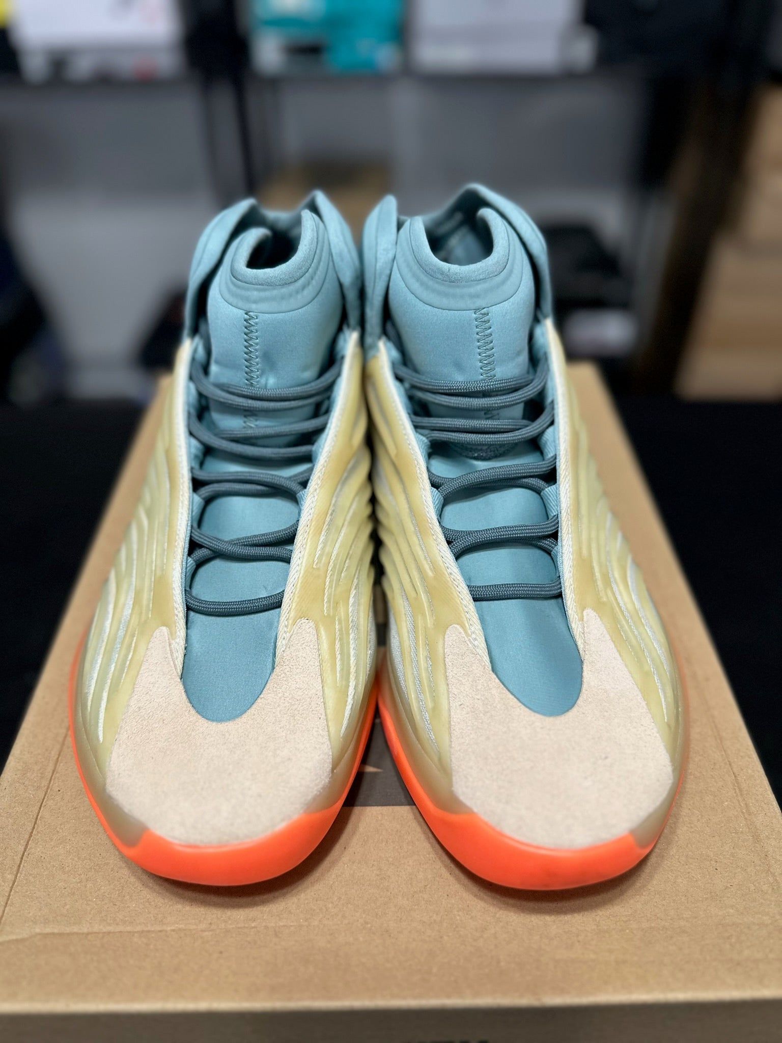 Size 14 - adidas Yzy QNTM Hi-Res Coral