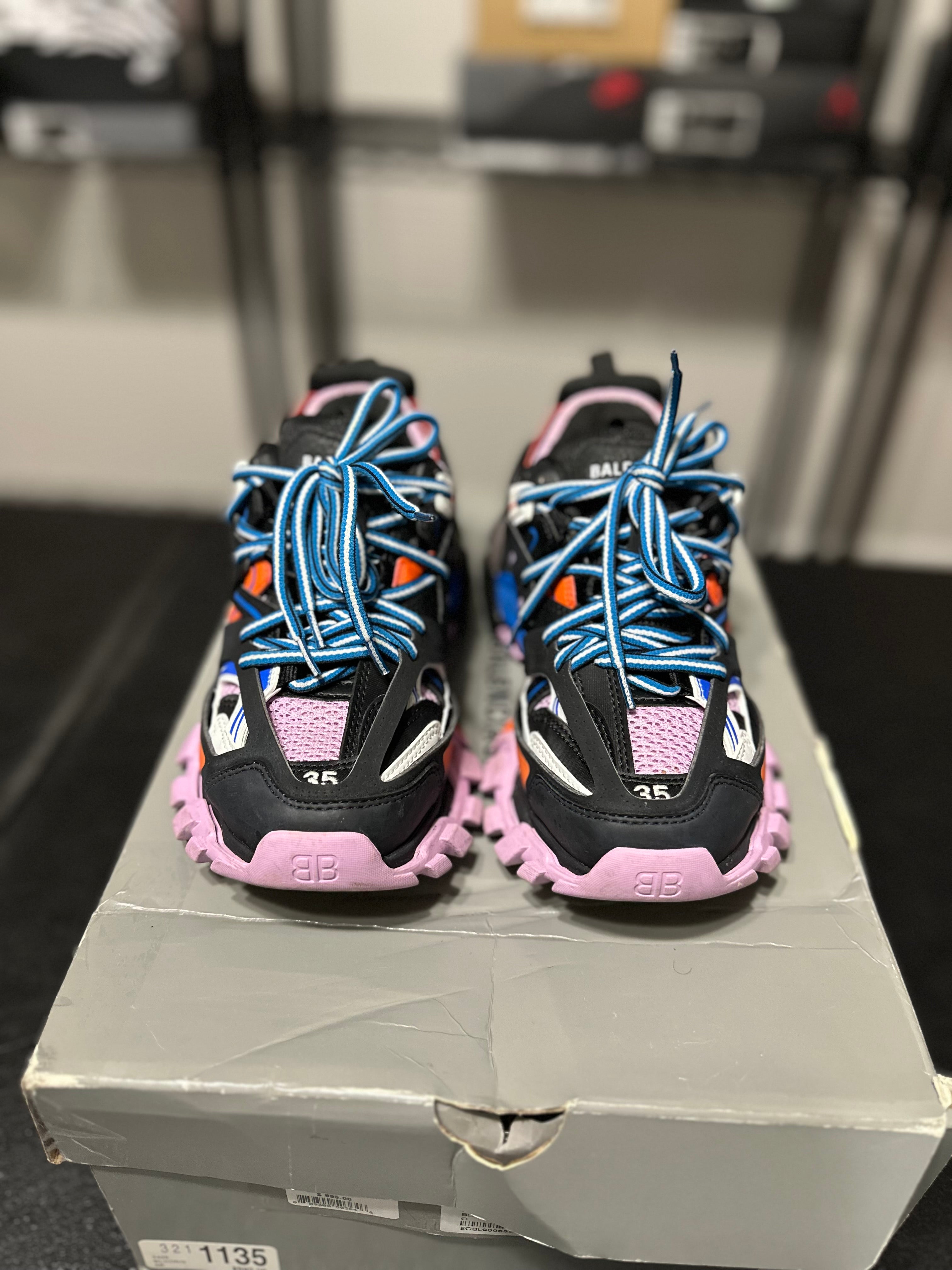 Size 3.5 - (35) Balenciaga track Black/pink red/blue