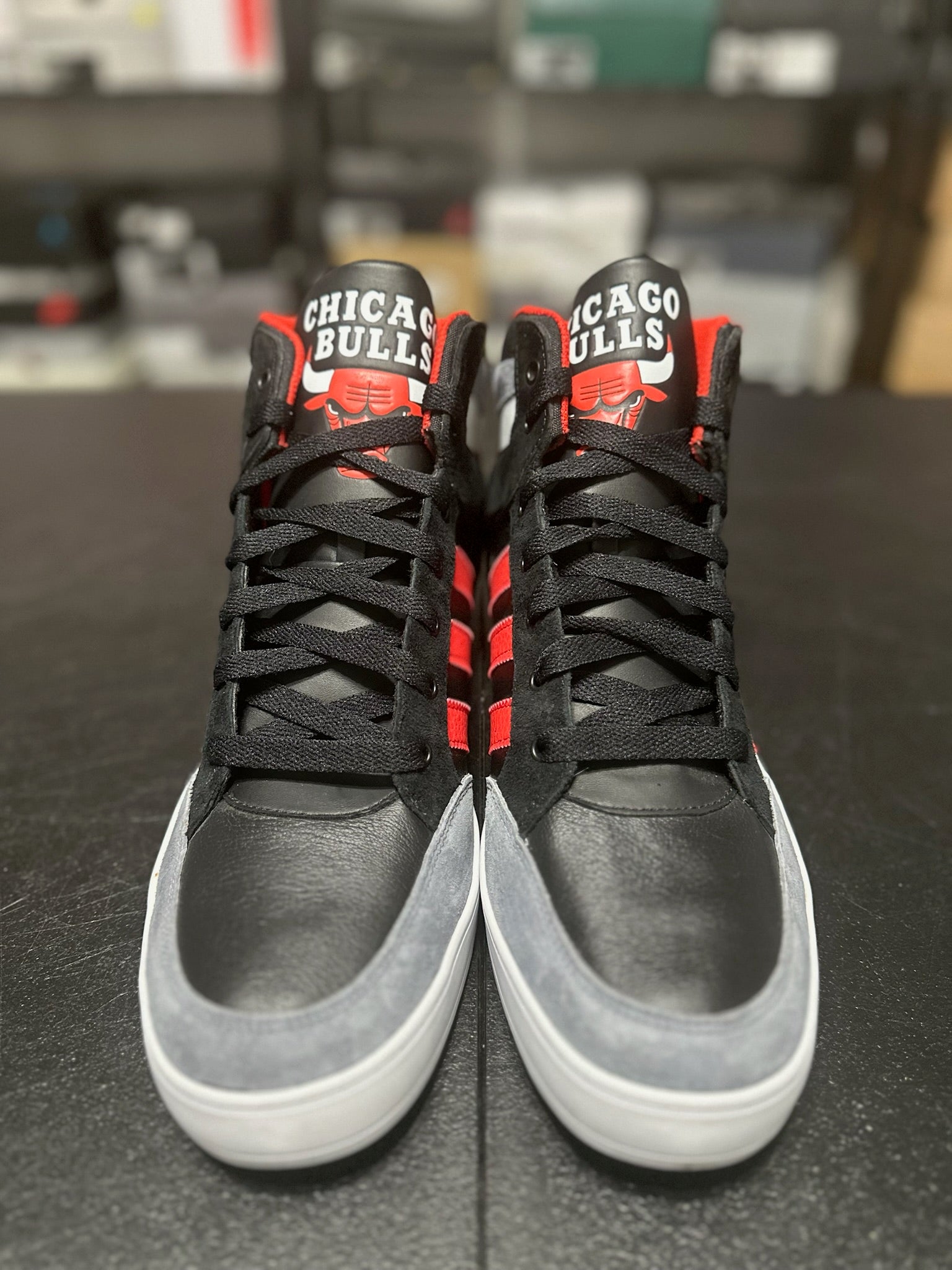 Size 13 - adidas black/red