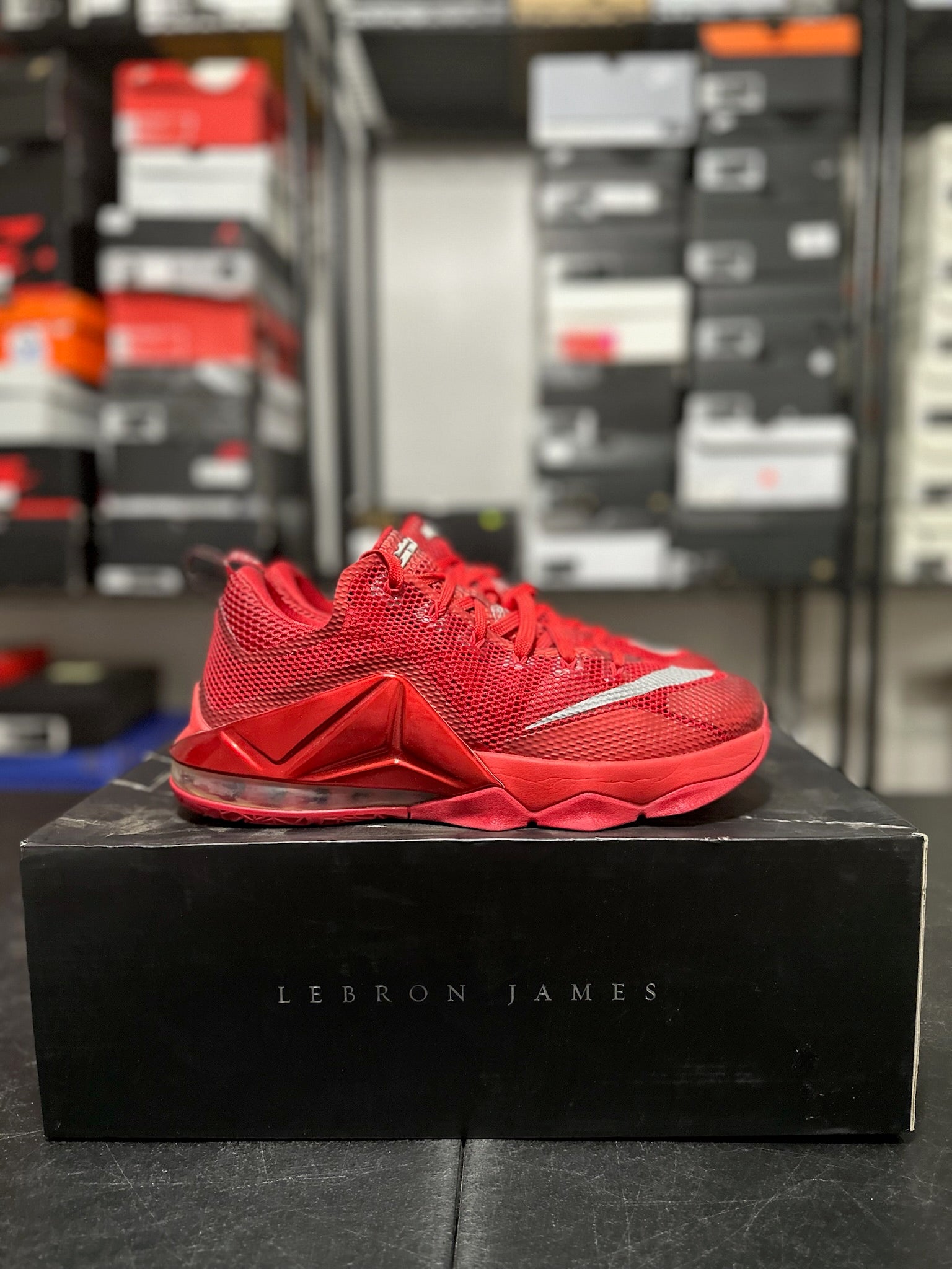 Size 10.5 - LeBron 12 Low University Red