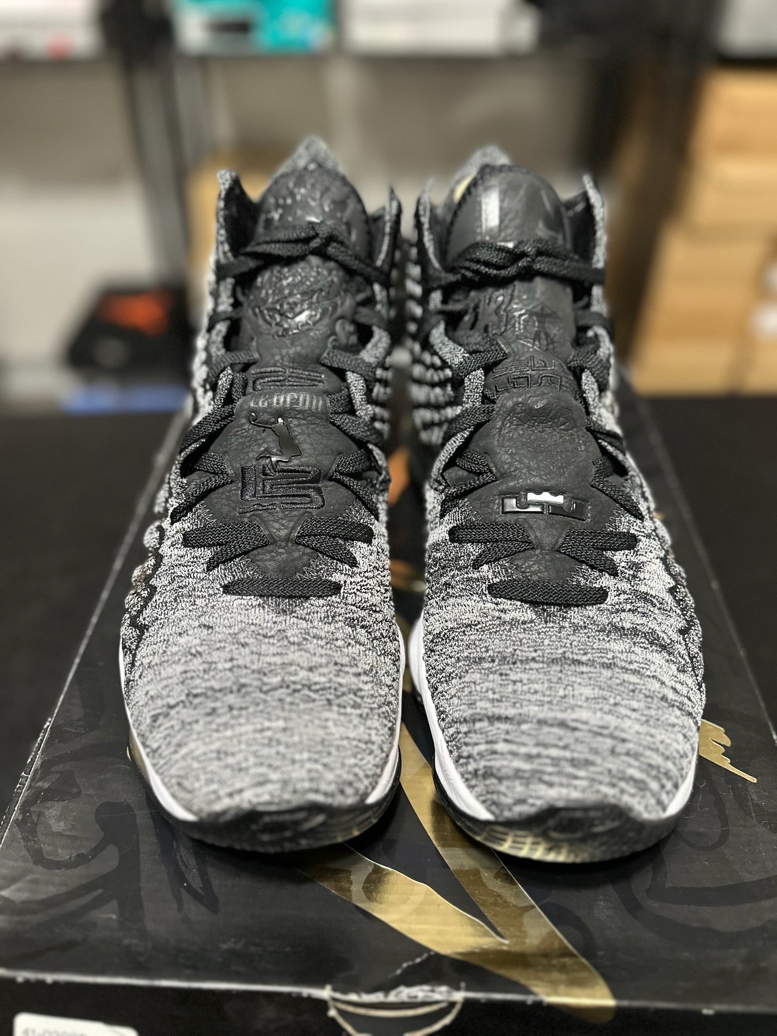 Size 12 - LeBron 17 Black White