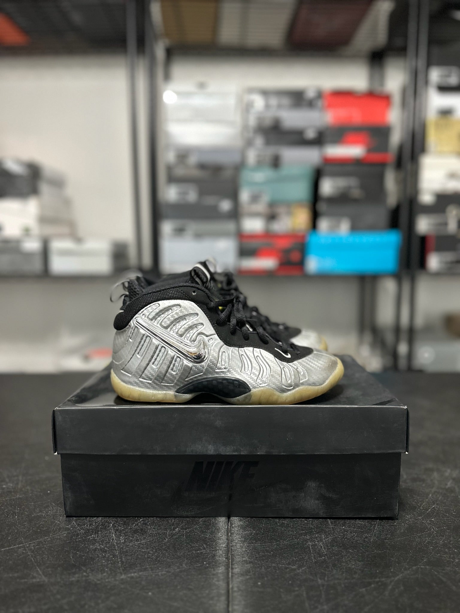 Size 4Y - Foamposite Pro Silver Surfer