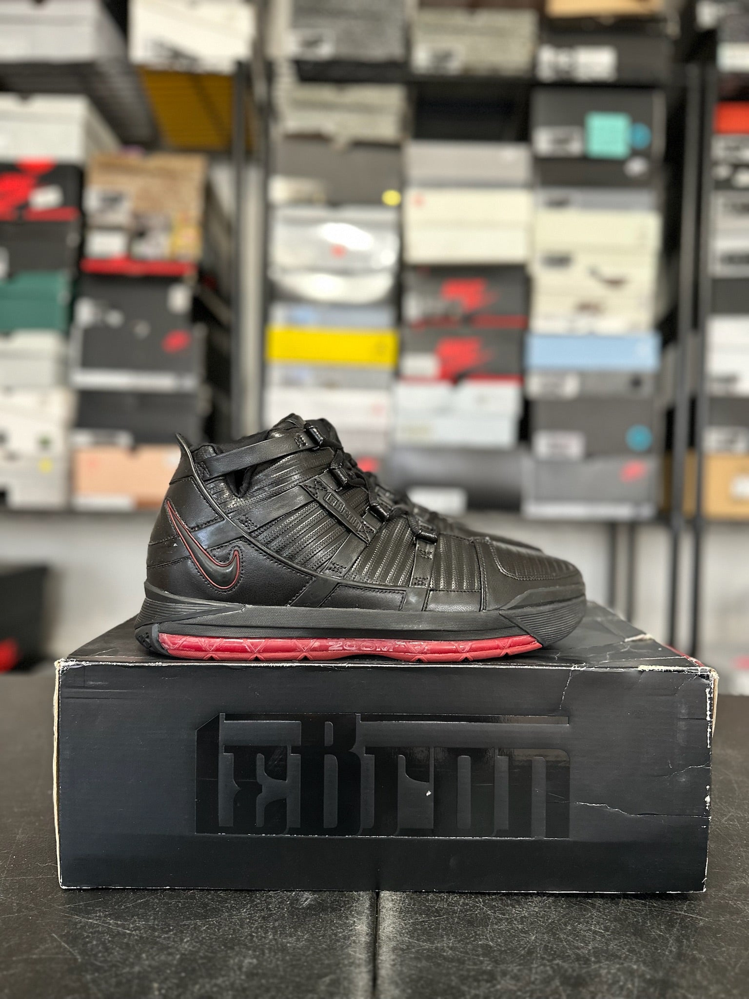 Size 13 - LeBron 3 Black Crimson