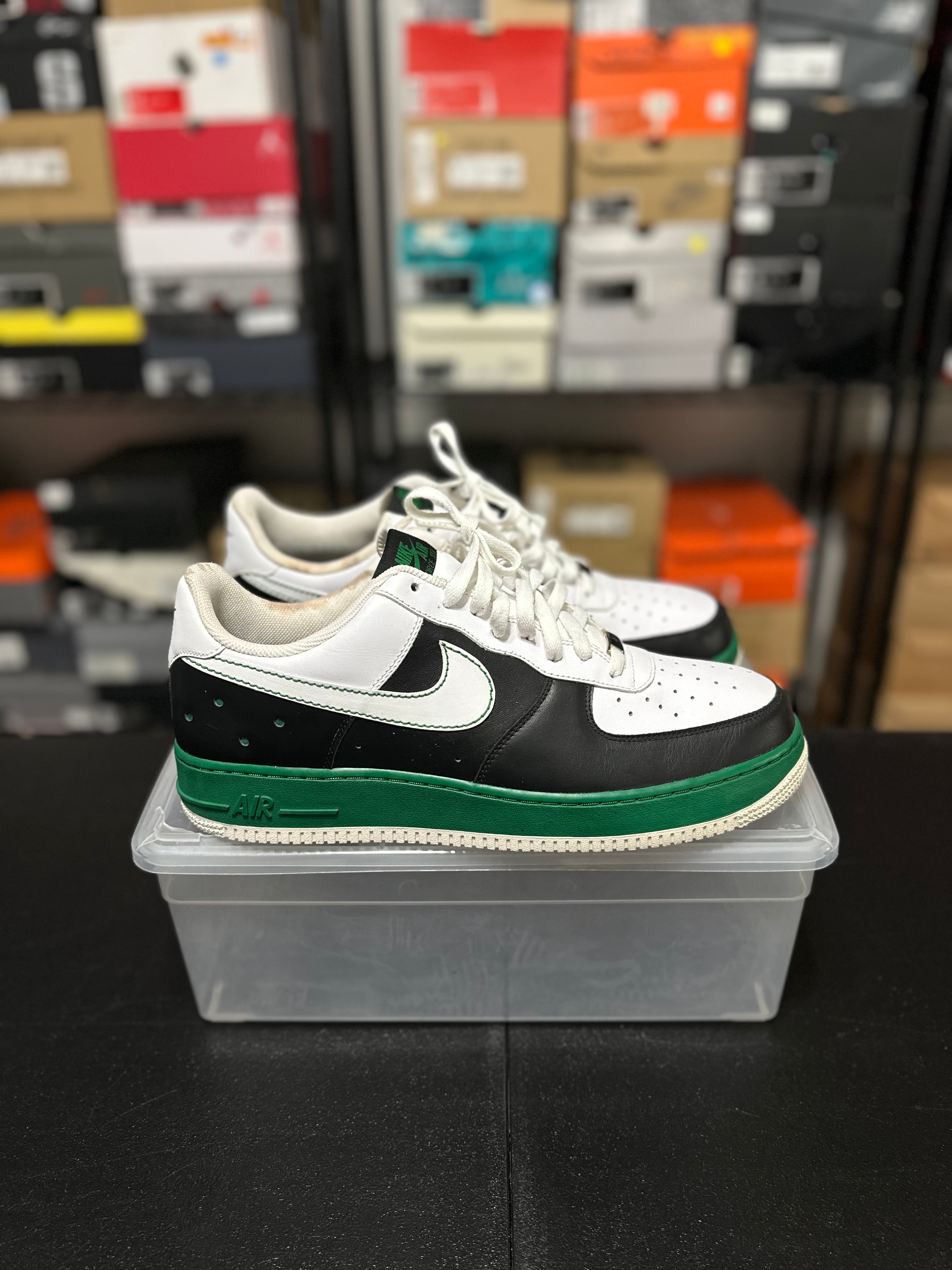 Size 14 - AF1 white black green