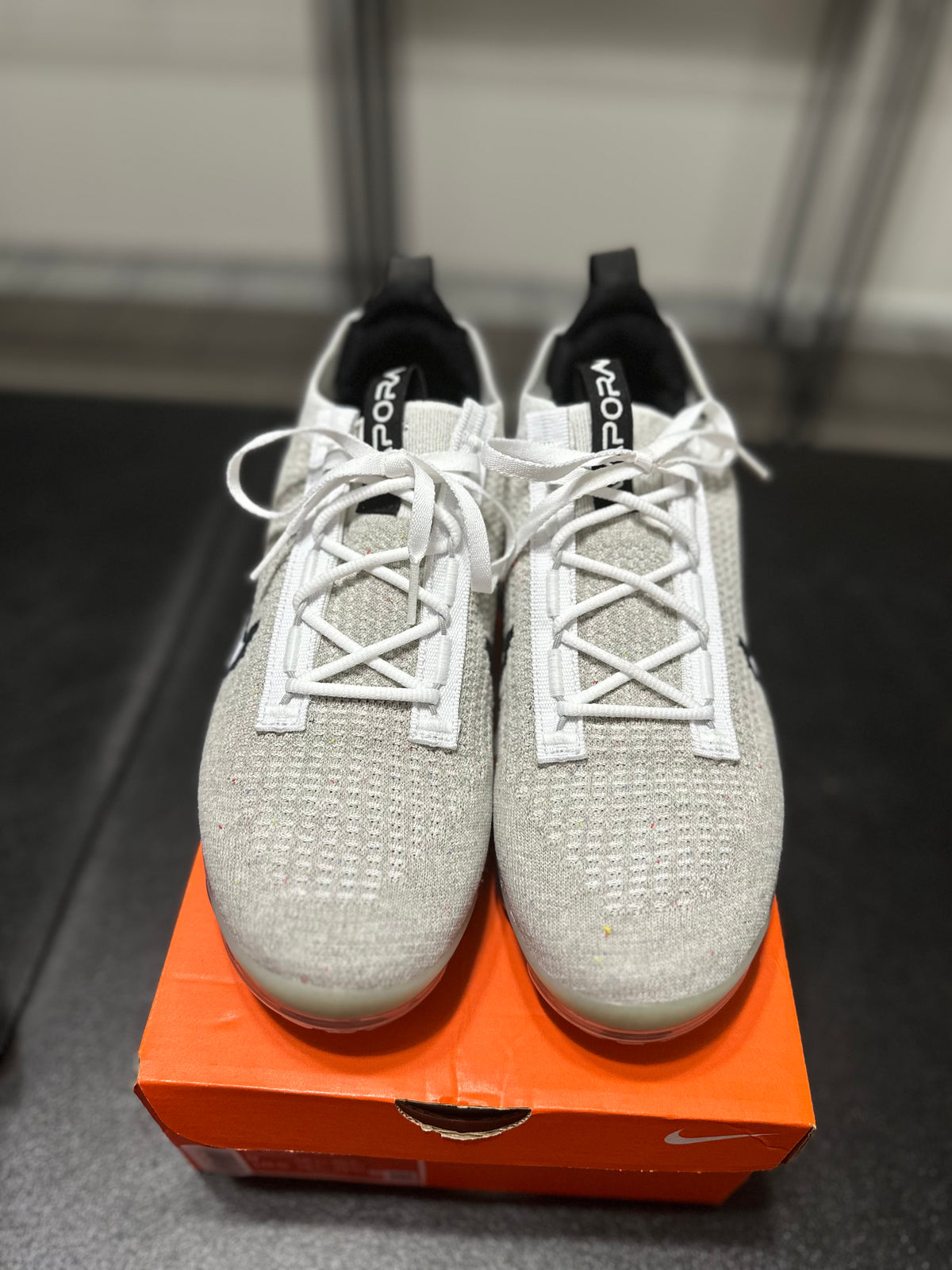 Size 9 - Air VaporMax white black metallic silver