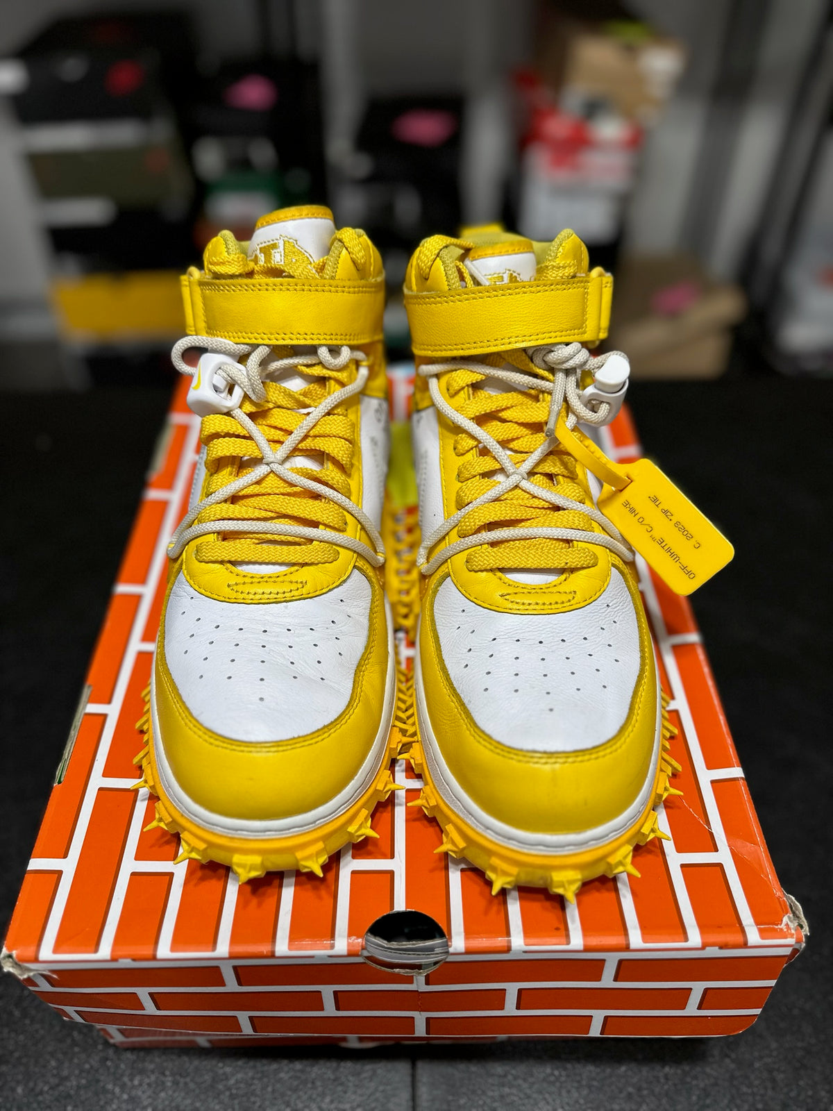 Size 11 - AF 1 Mid Off White Varsity Maize