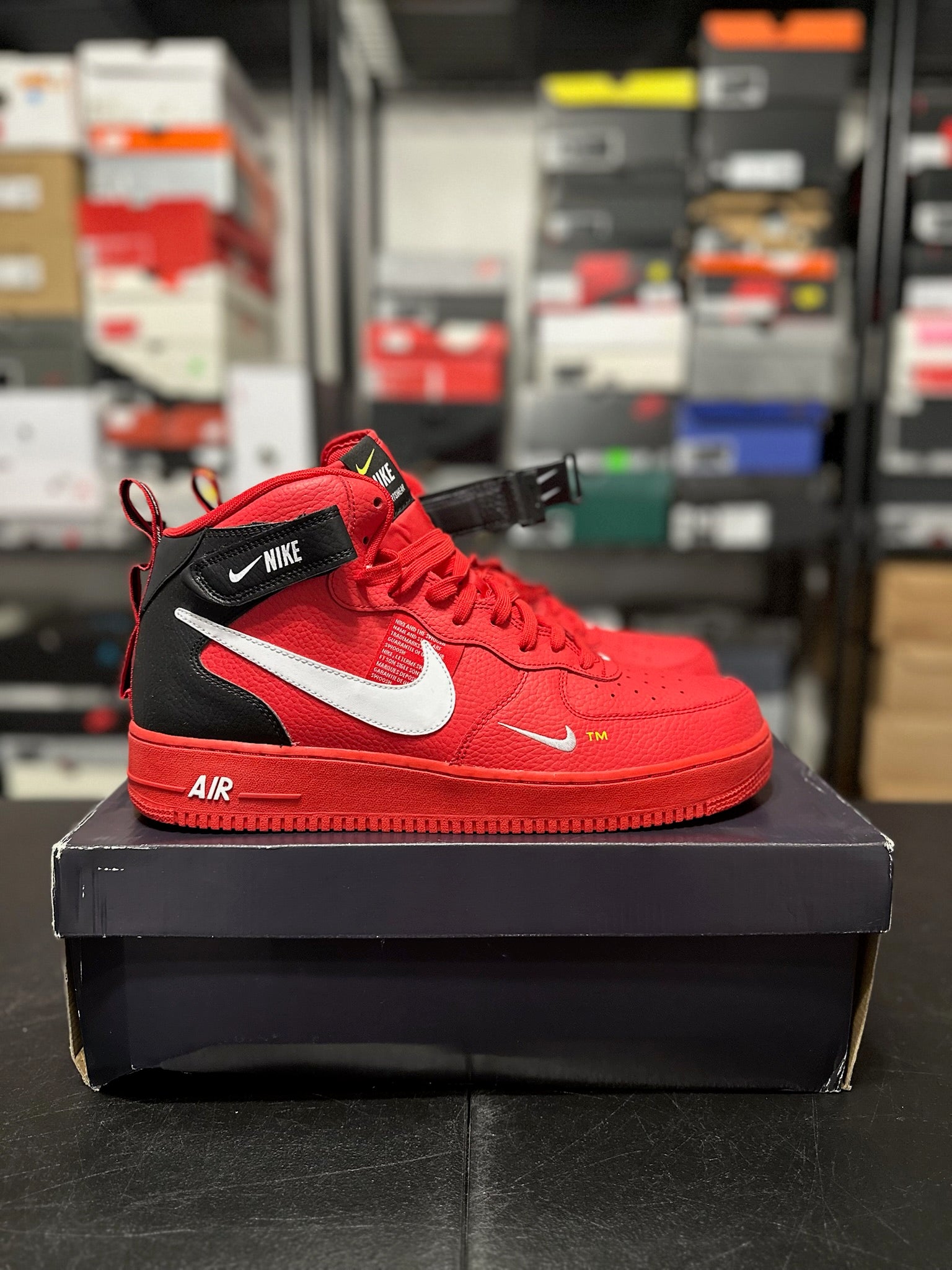 Size 14 - AF 1 Mid Utility University Red