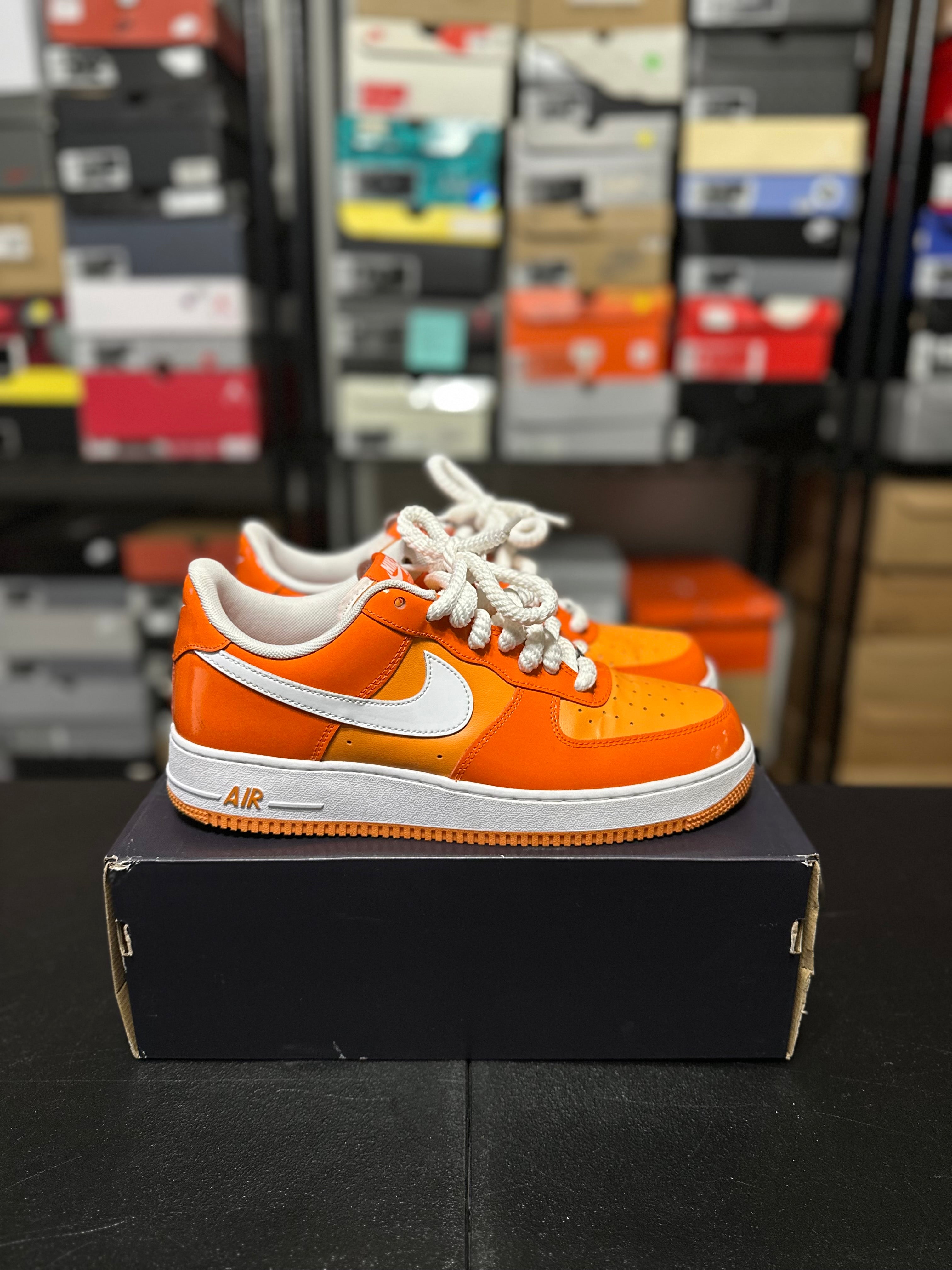 Size 11.5 - AF1 patent orange white