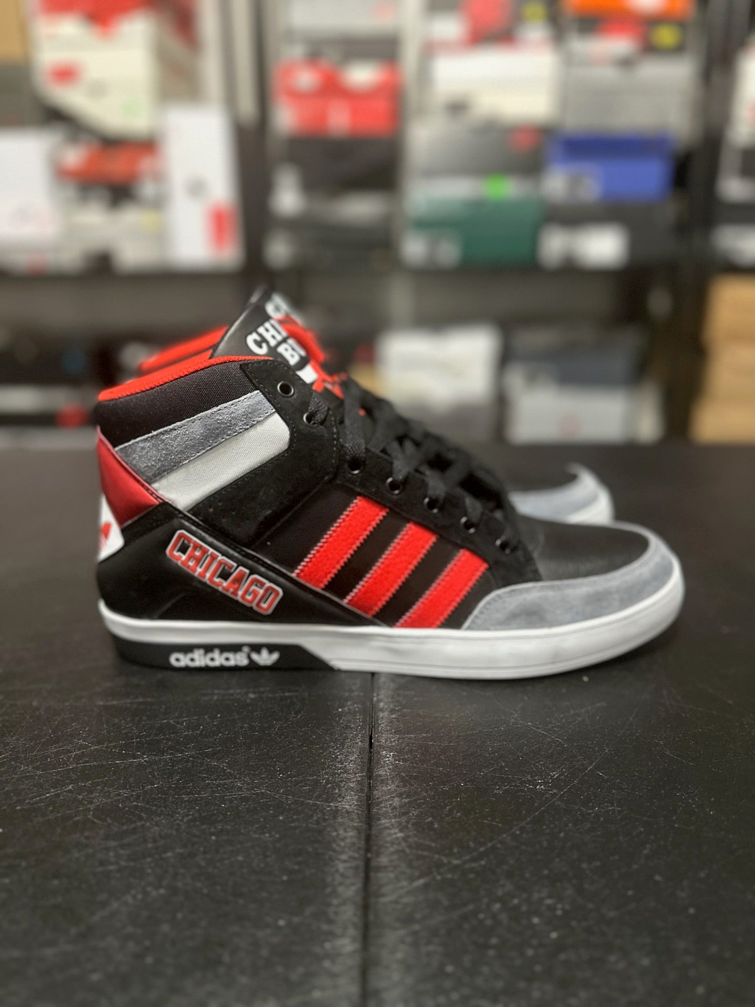 Size 13 - adidas black/red