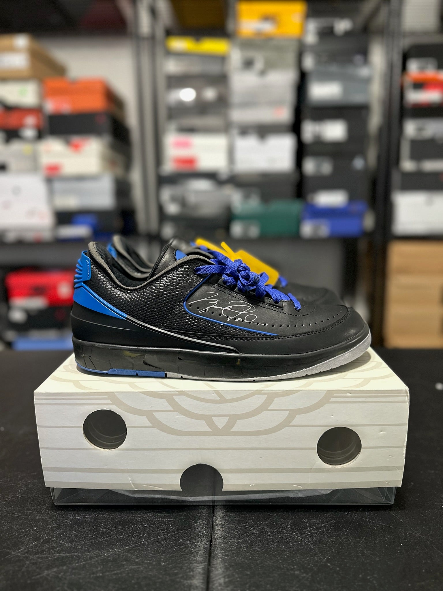 Size 11 - J2 Low Off White Black Blue