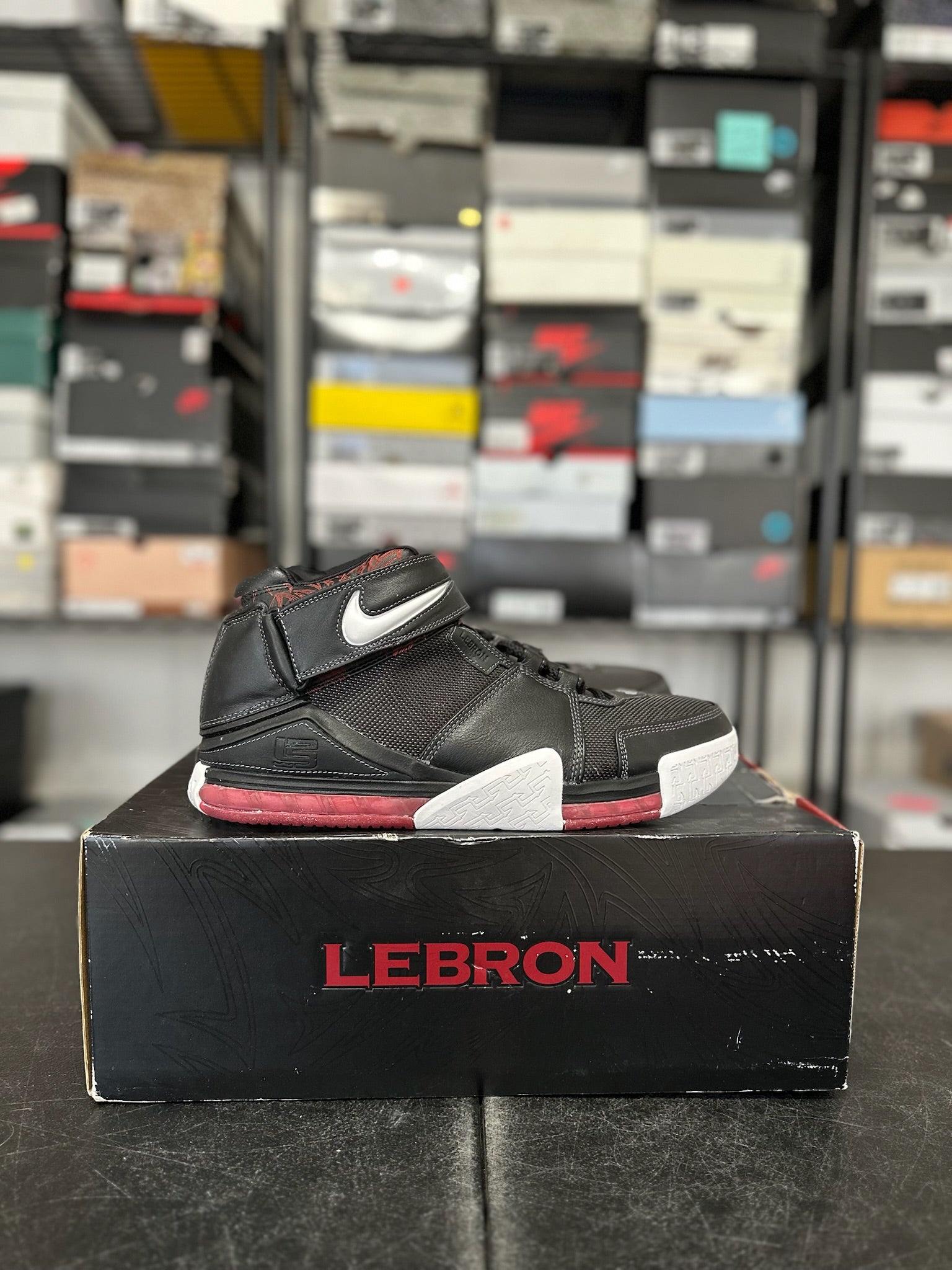Size 13 - LeBron Zoom 2 Black Crimson