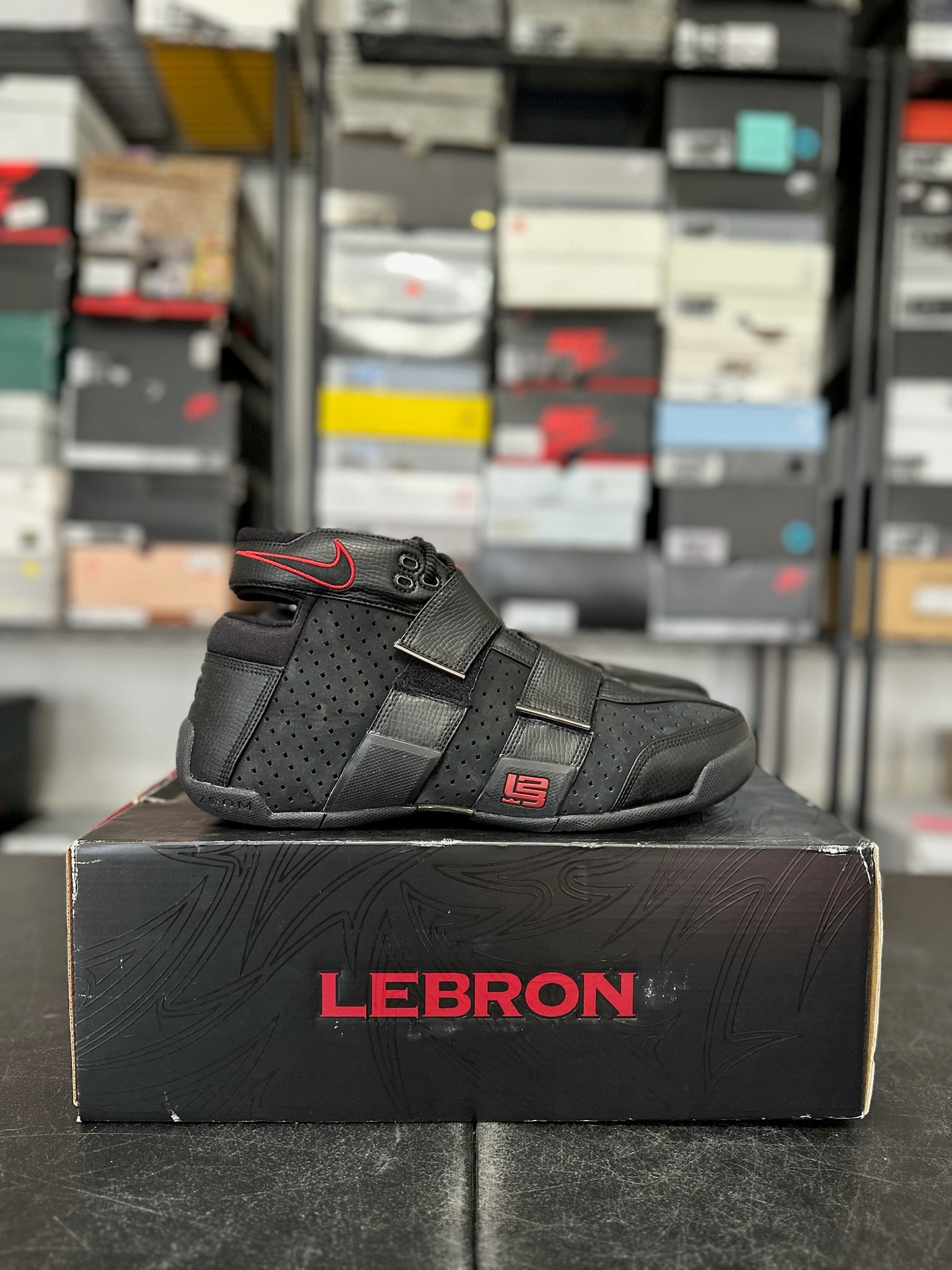 Size 13 - LeBron 20-5-5 Black Varsity Red