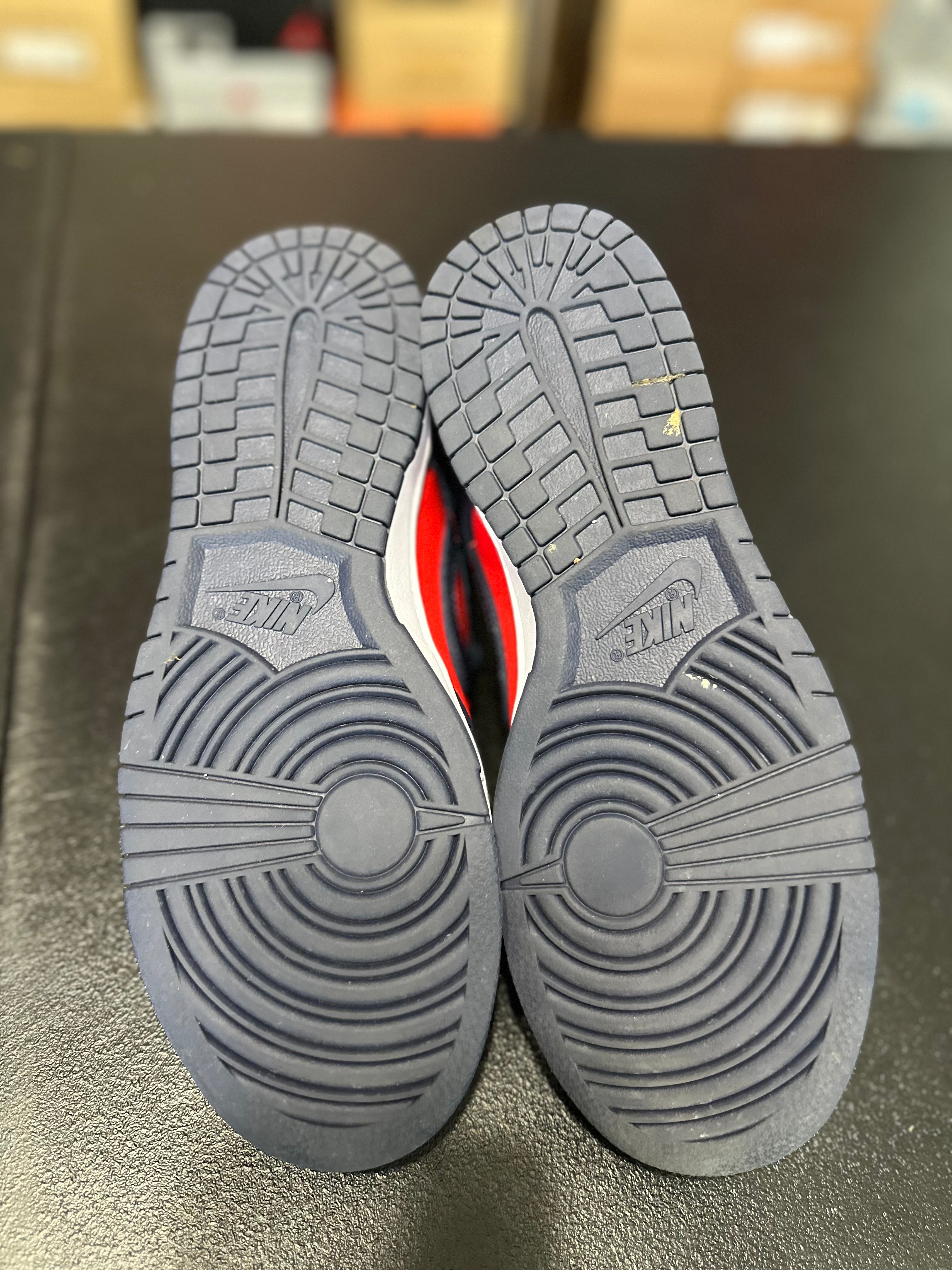 Size 8.5 - Dunk low navy red