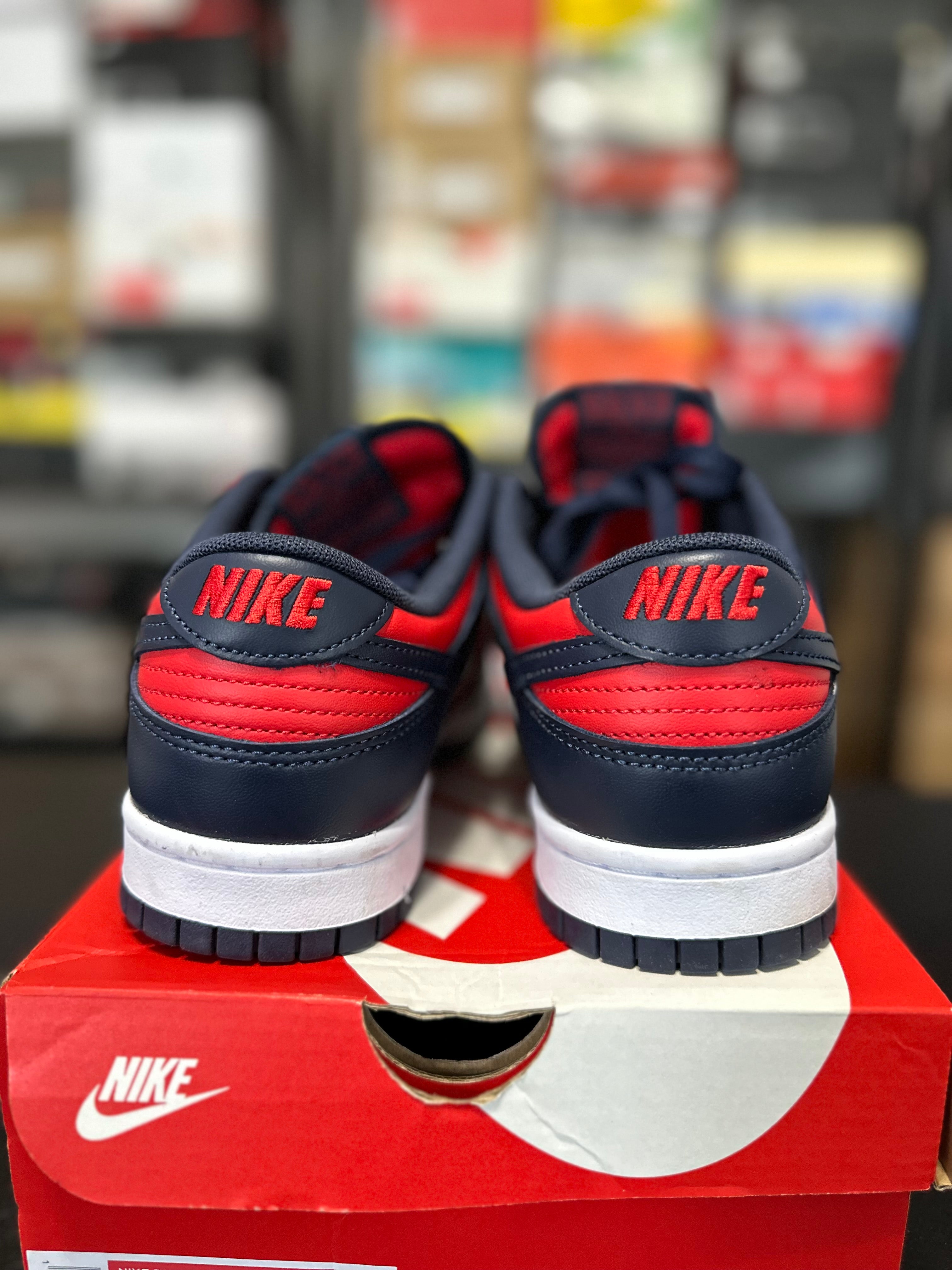 Size 8.5 - Dunk low navy red