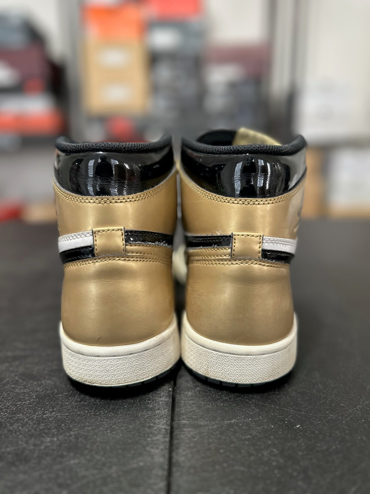 Size 10 - J1 Patent Gold Toe