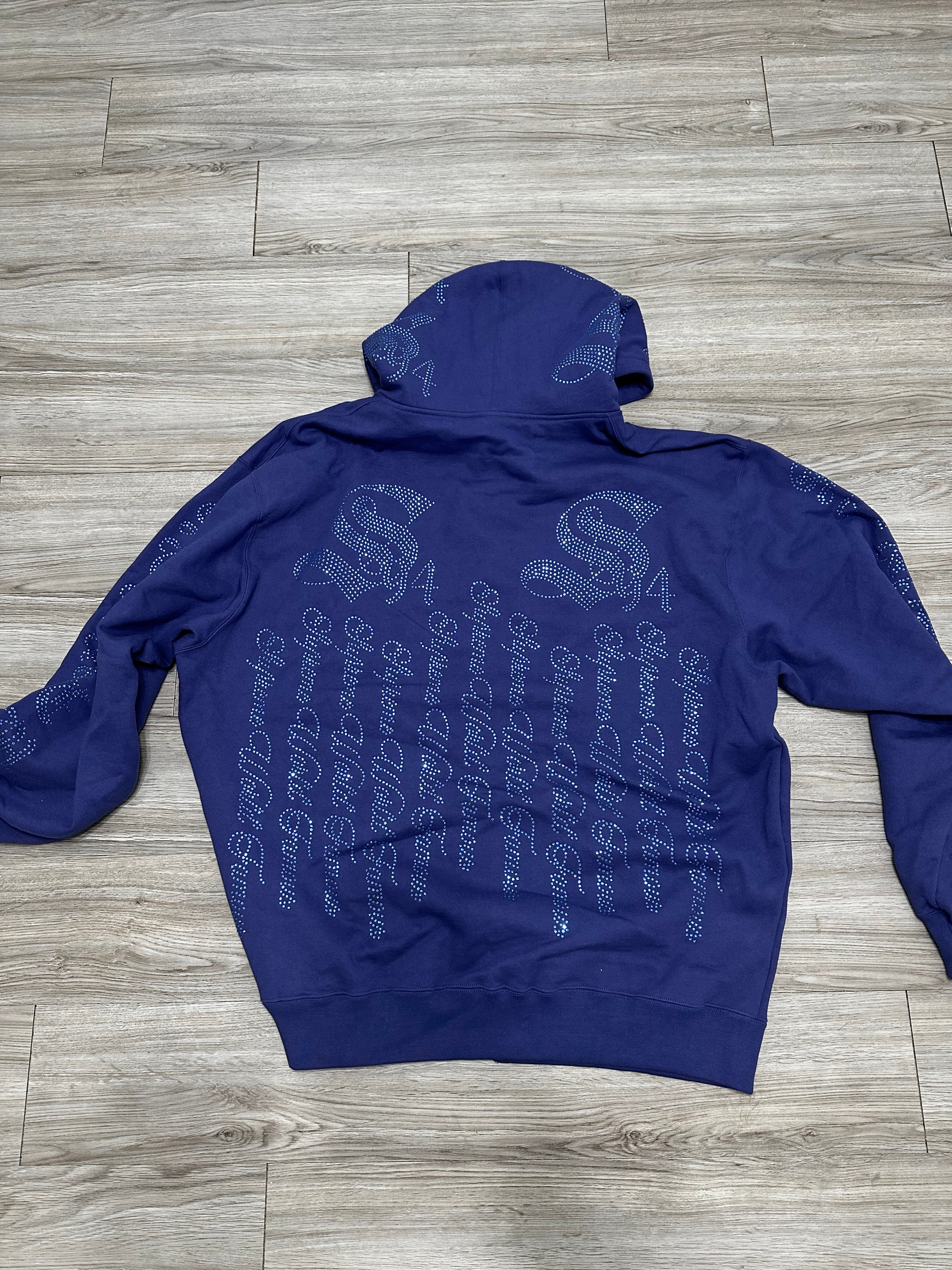 Size XXL - Supreme rhinestone hoodie