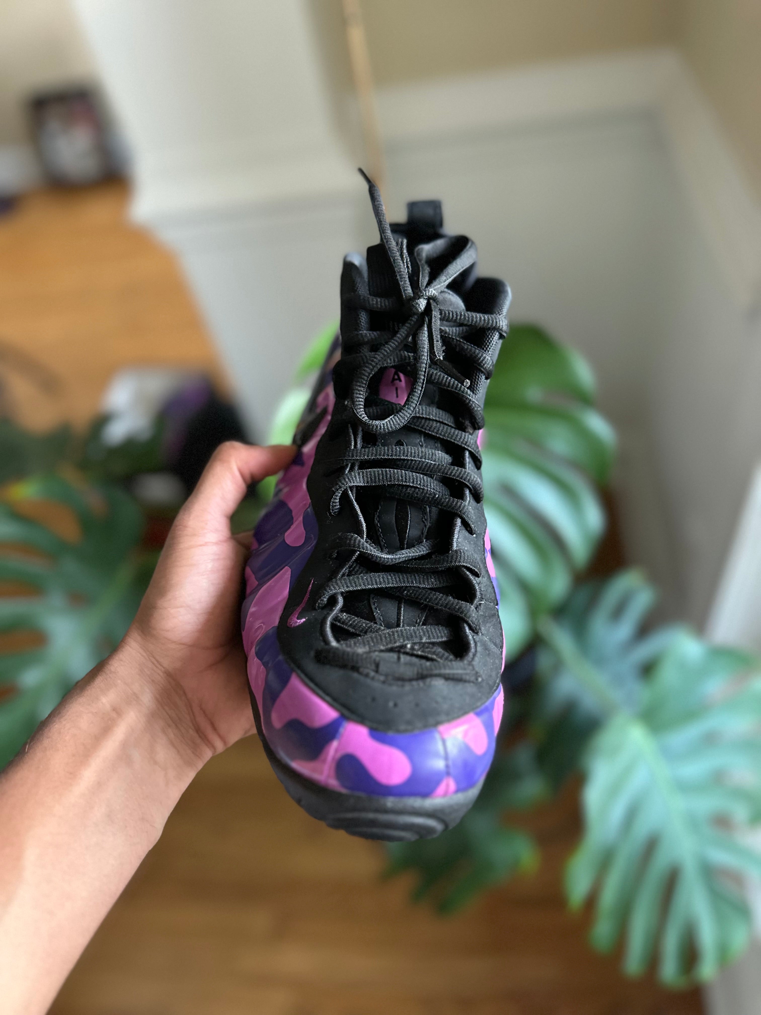 Size 11 - Air foamposite pro purple camo