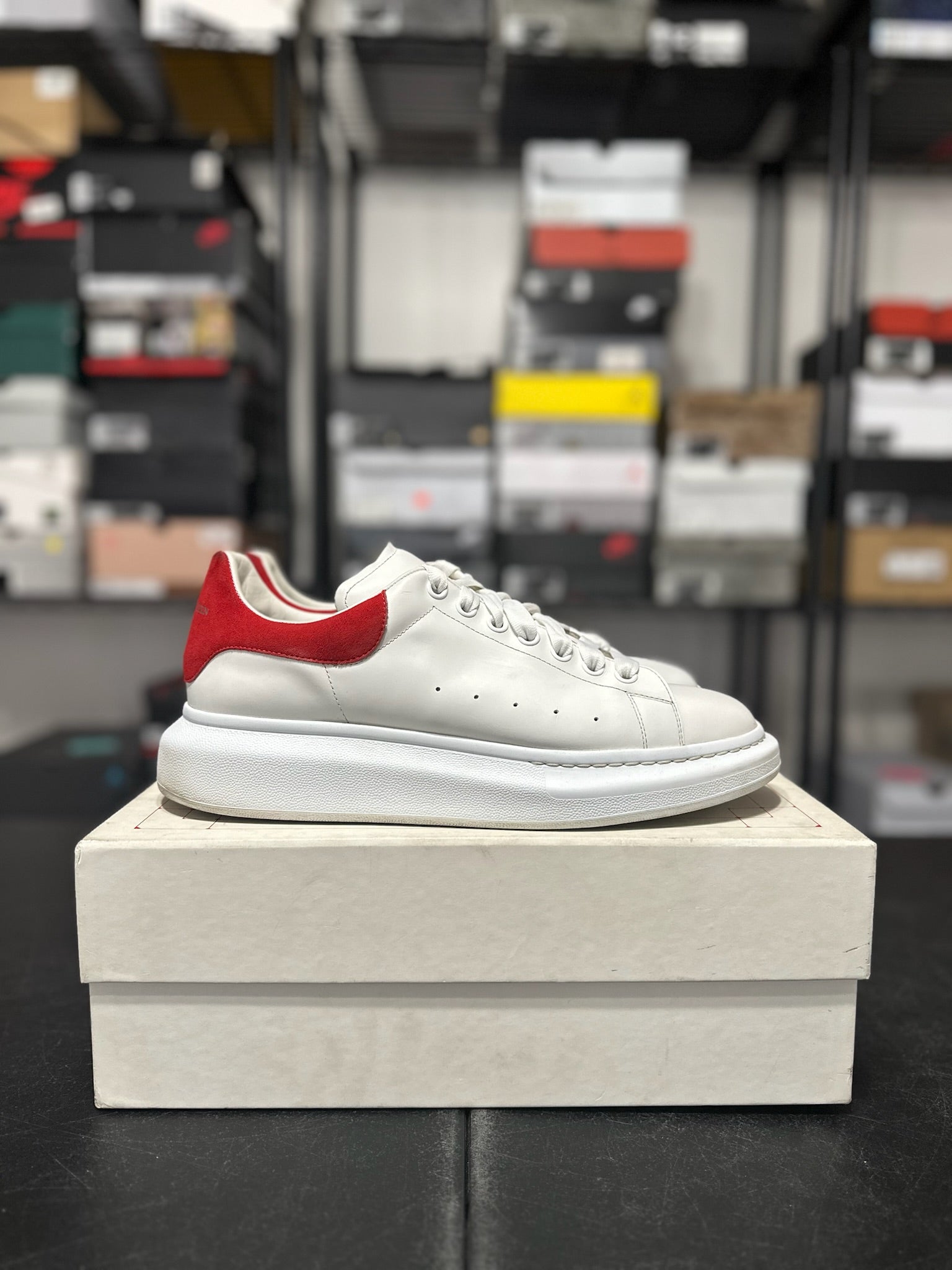 Size 12 - (45) Alexander McQueen Off White Bordeaux