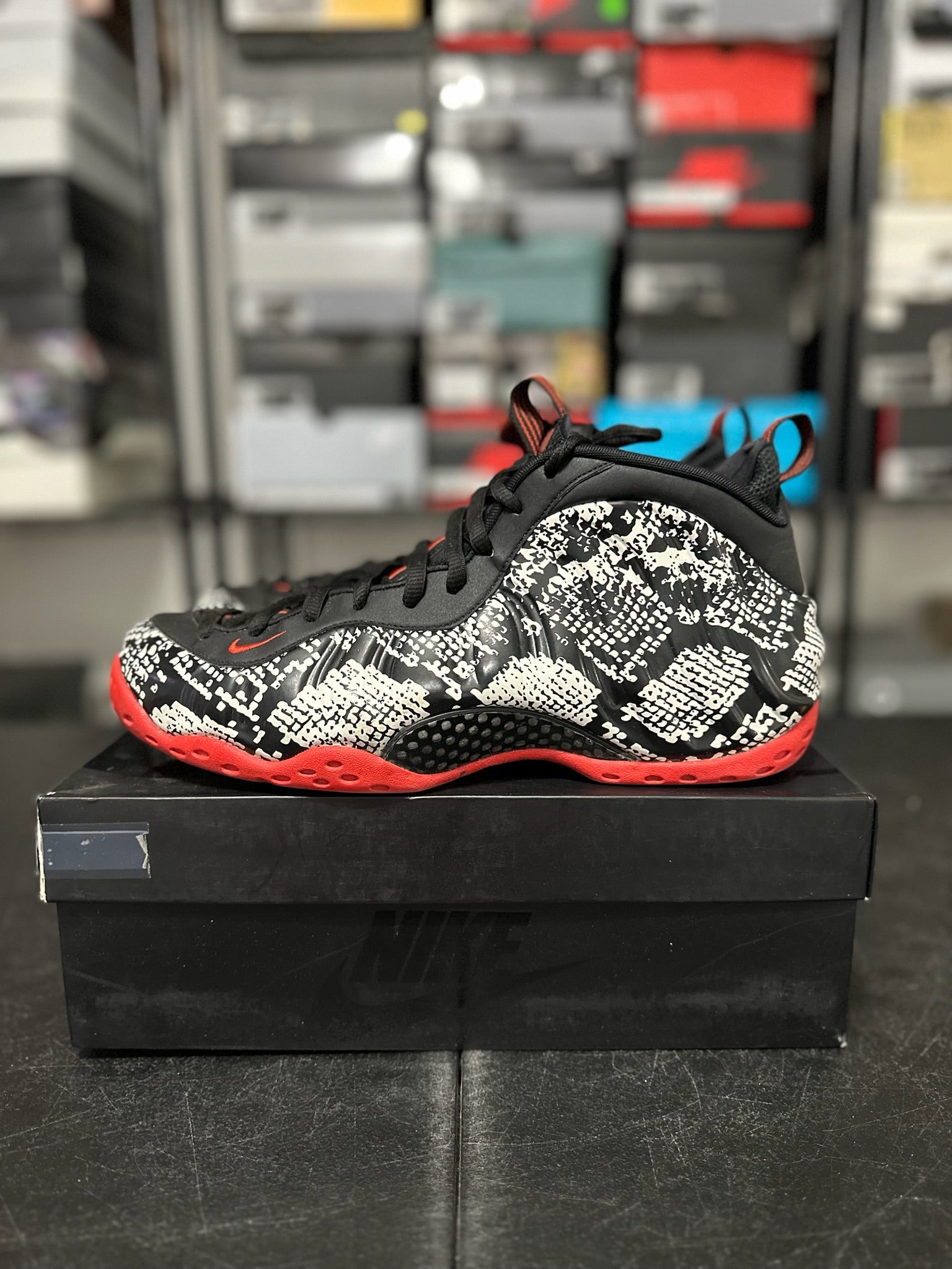 Size 12 - Foamposite 1 Albino Snakeskin