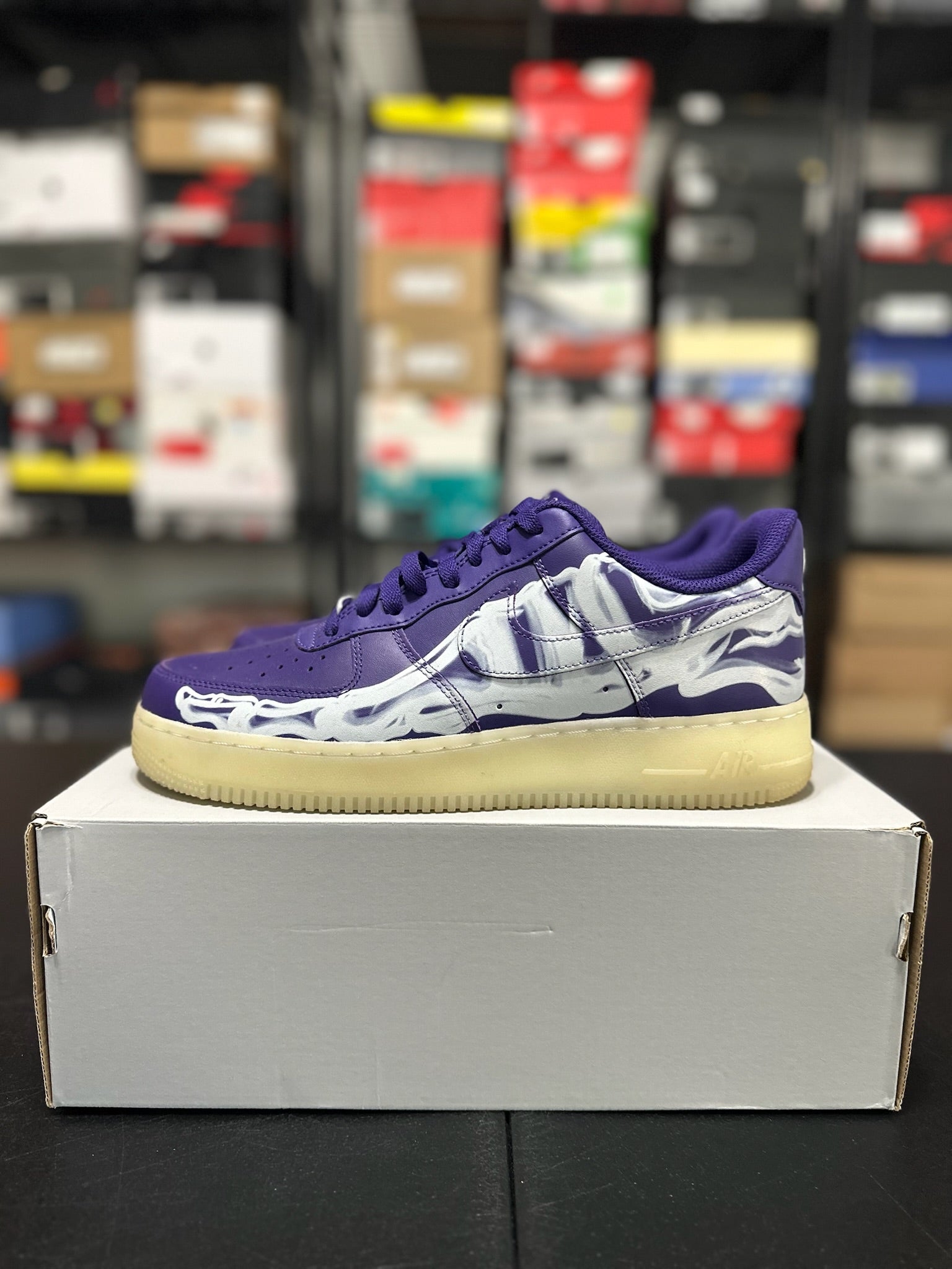 Size 9.5 - AF 1 Purple Skeleton