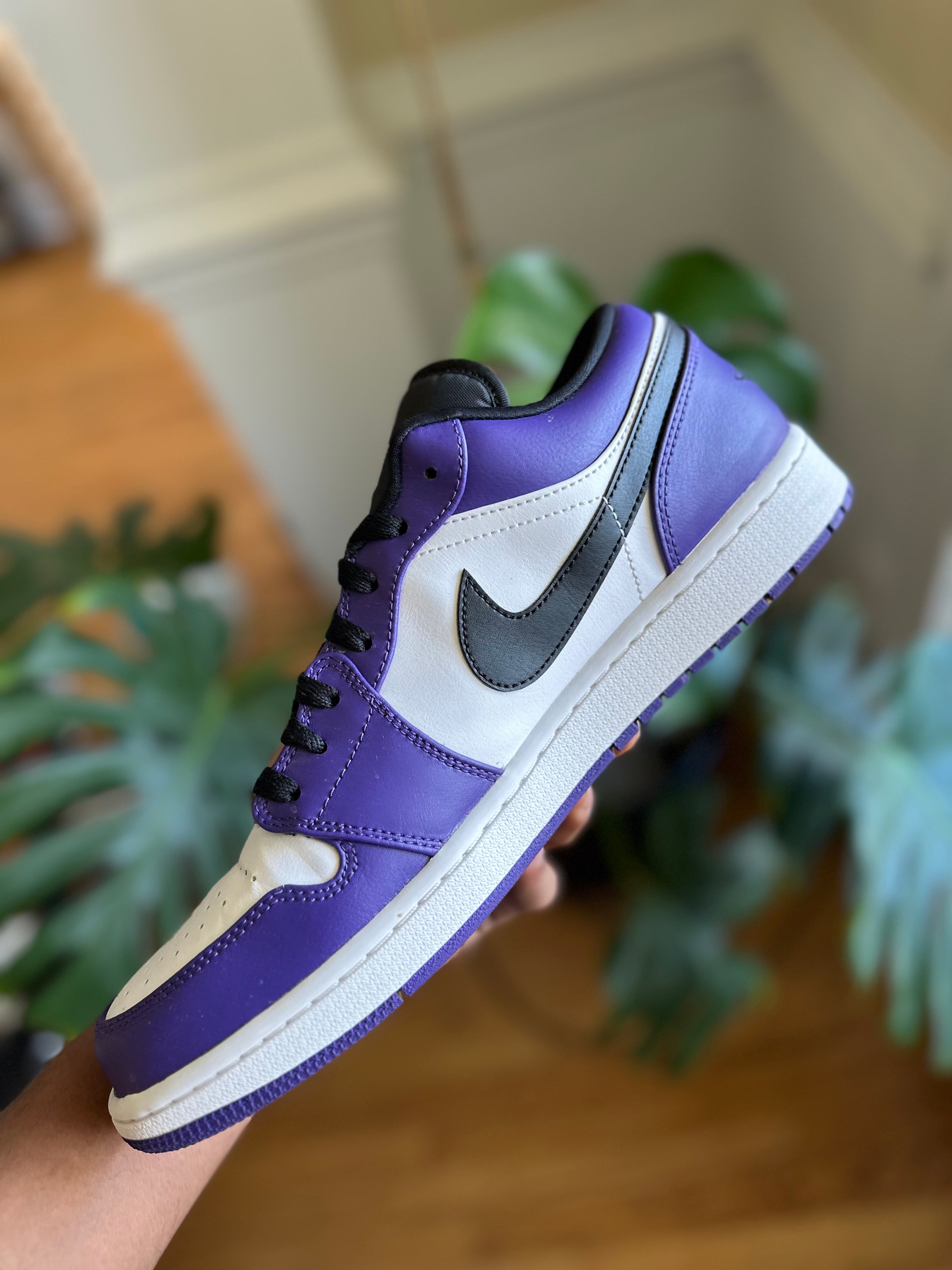 Size 12 - J1 low court purple
