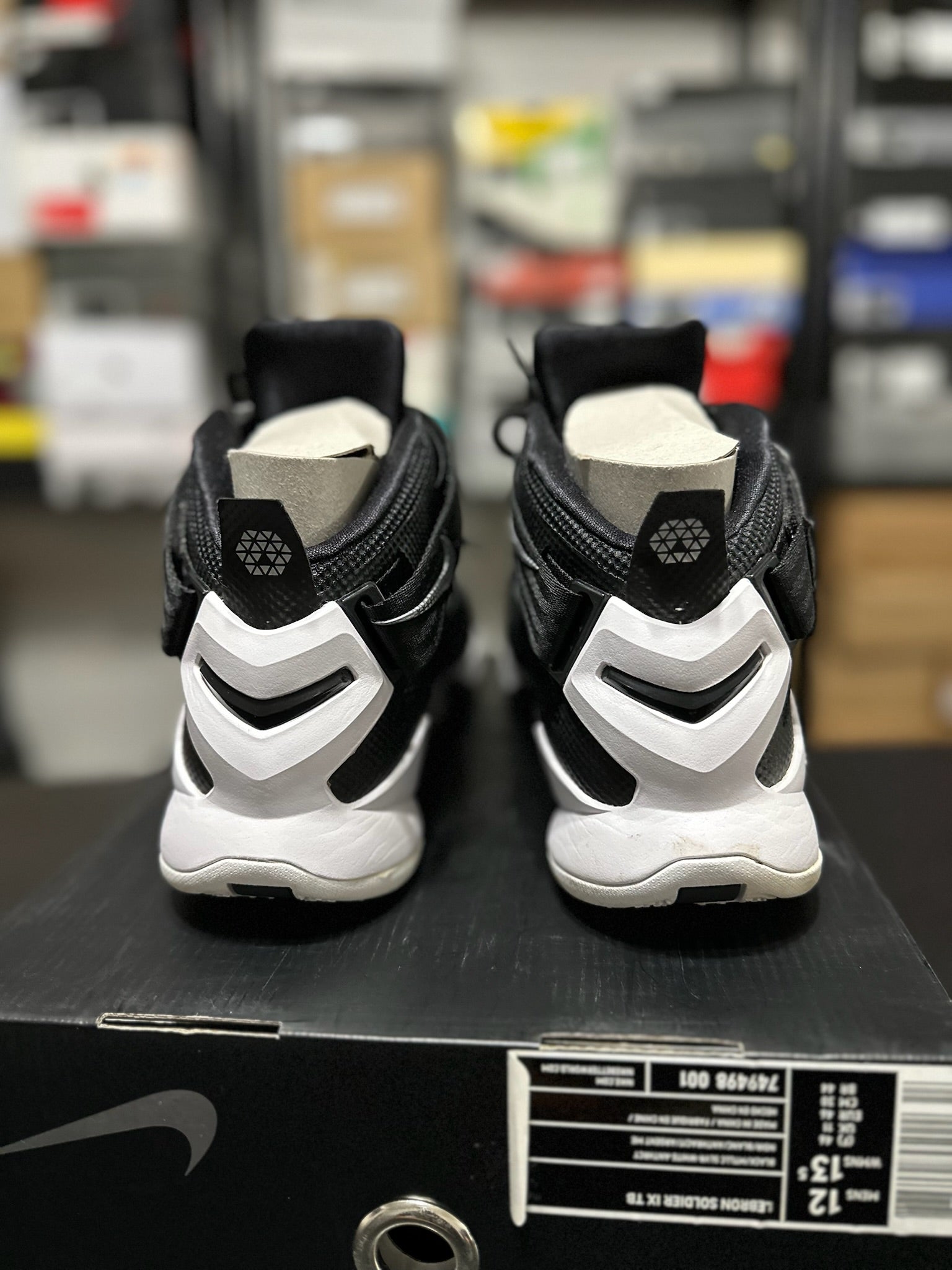 Size 12 - LeBron Soldier 9 Team Black White