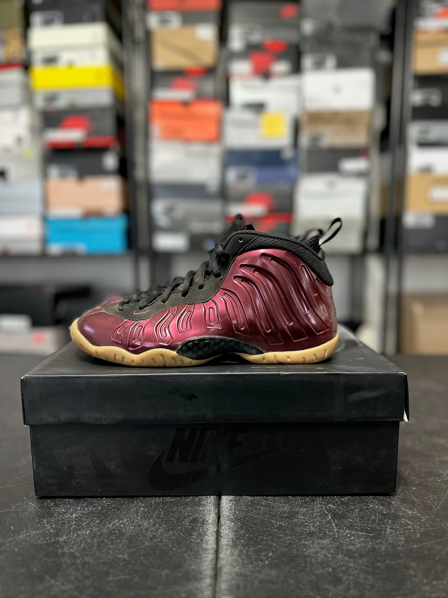 Size 7Y - Foamposite 1 Maroon