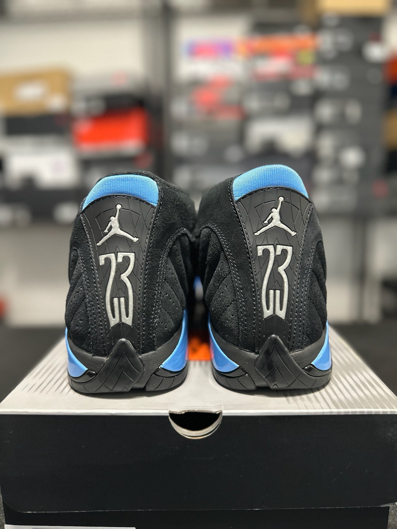 Size 10.5 - J14 Black University Blue