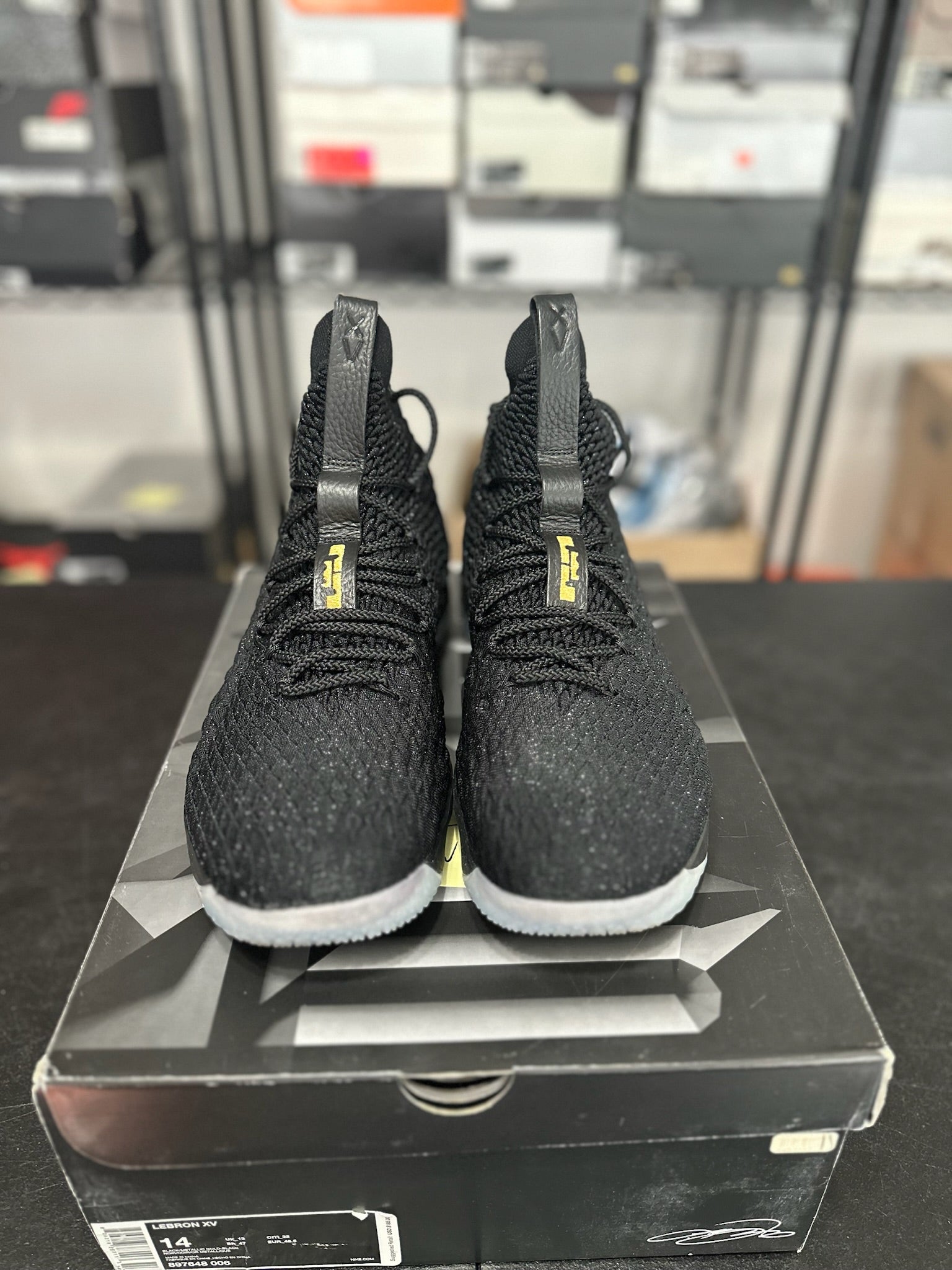 Size 14 - LeBron 15 Black Gold