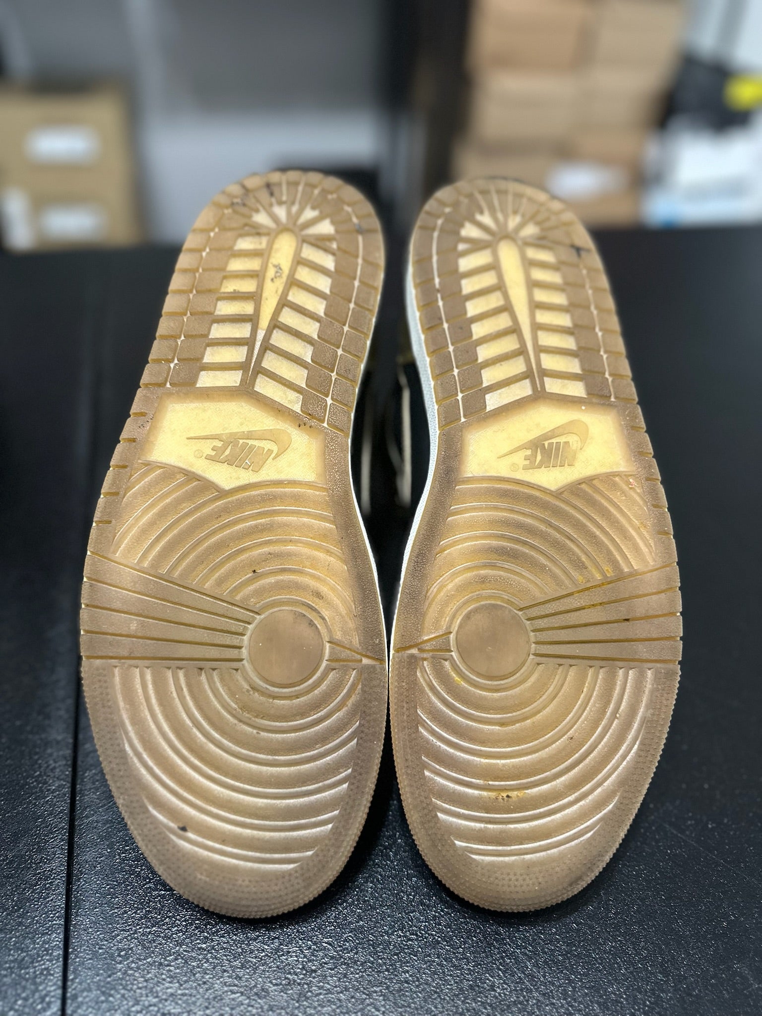 Size 12 - J1 High Black Metallic Gold