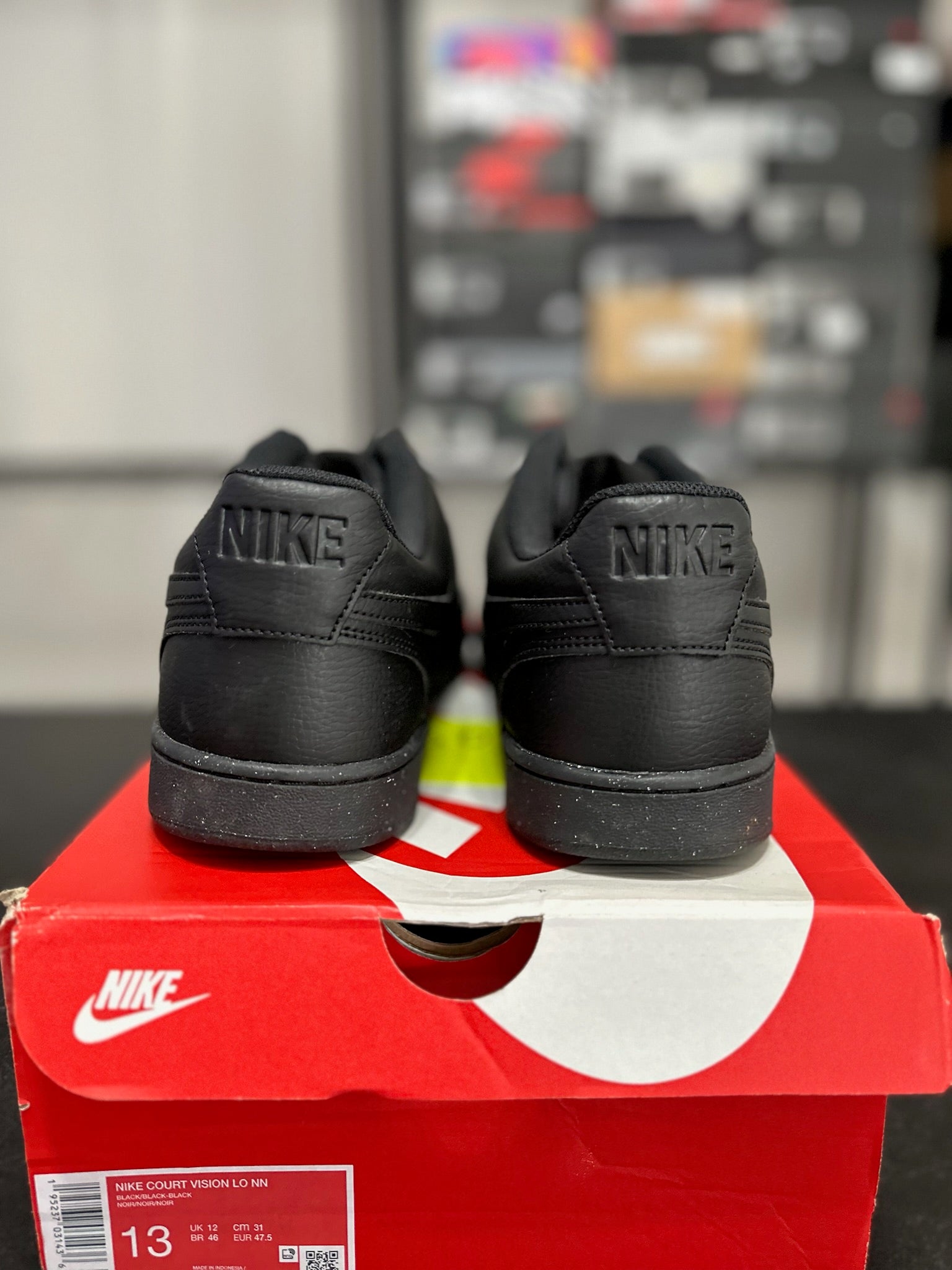 Size 13 - Nike Court Vision Low Next Nature Triple Black