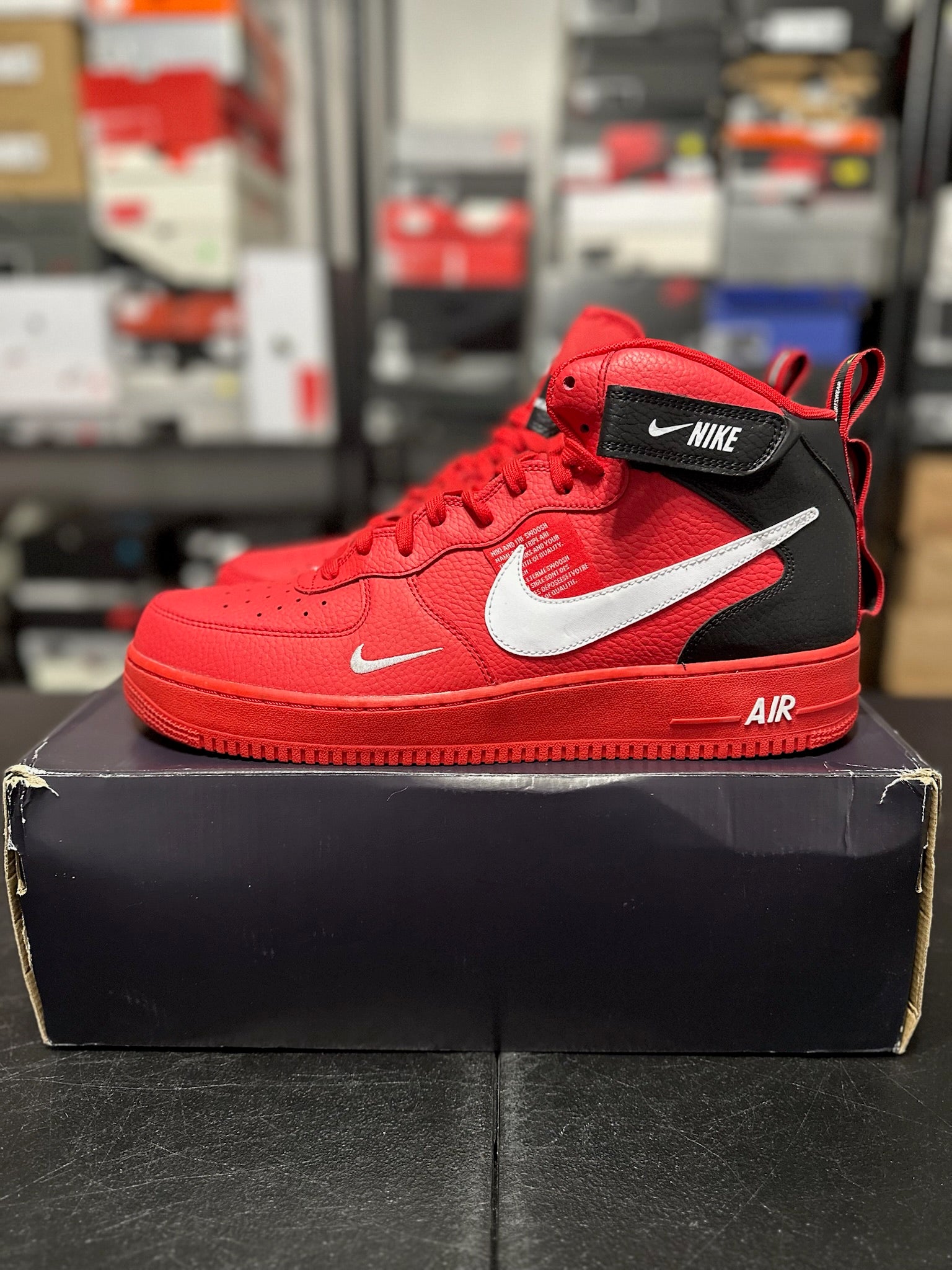 Size 14 - AF 1 Mid Utility University Red
