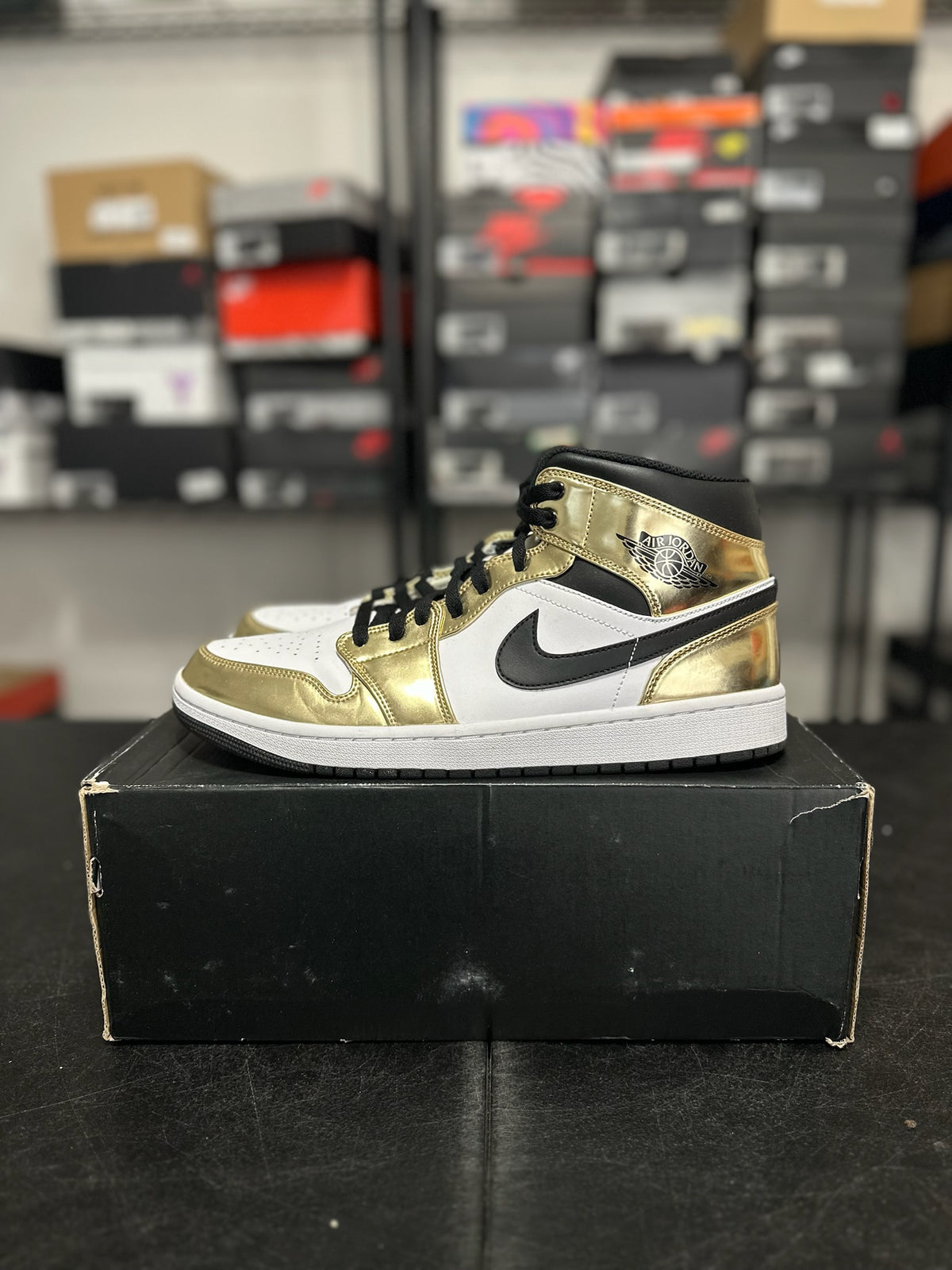 Size 12 - J1 Metallic Gold Black White