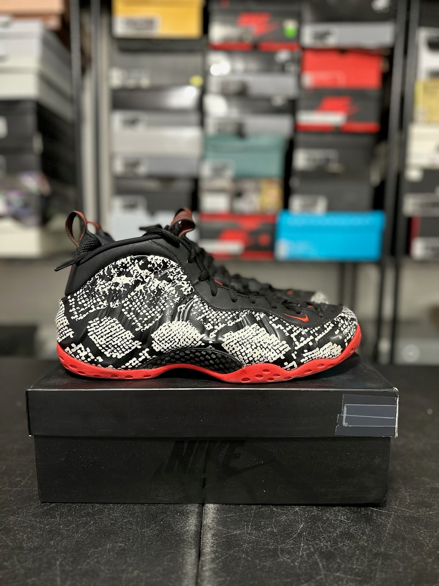 Size 12 - Foamposite 1 Albino Snakeskin