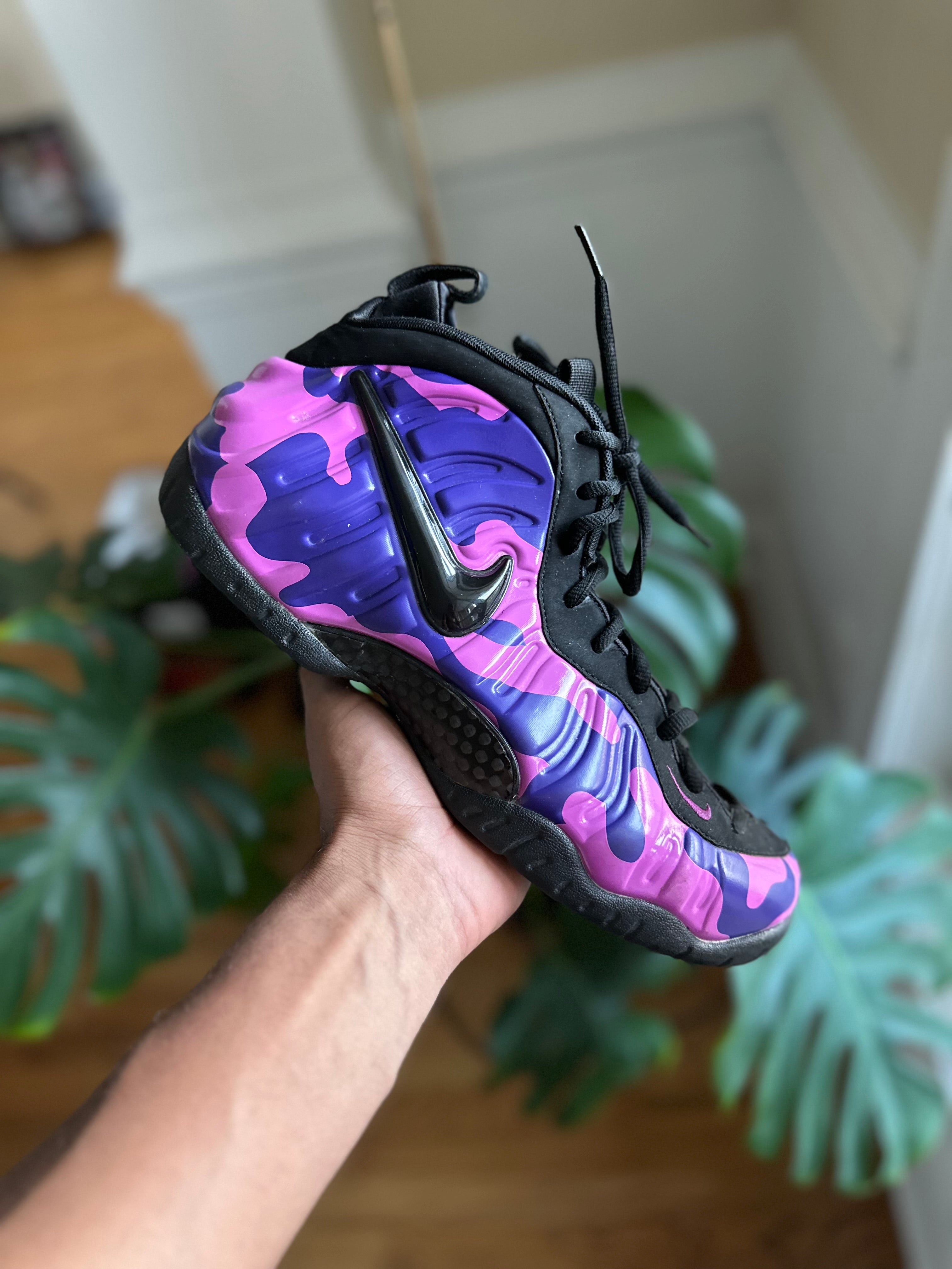 Size 11 - Air foamposite pro purple camo