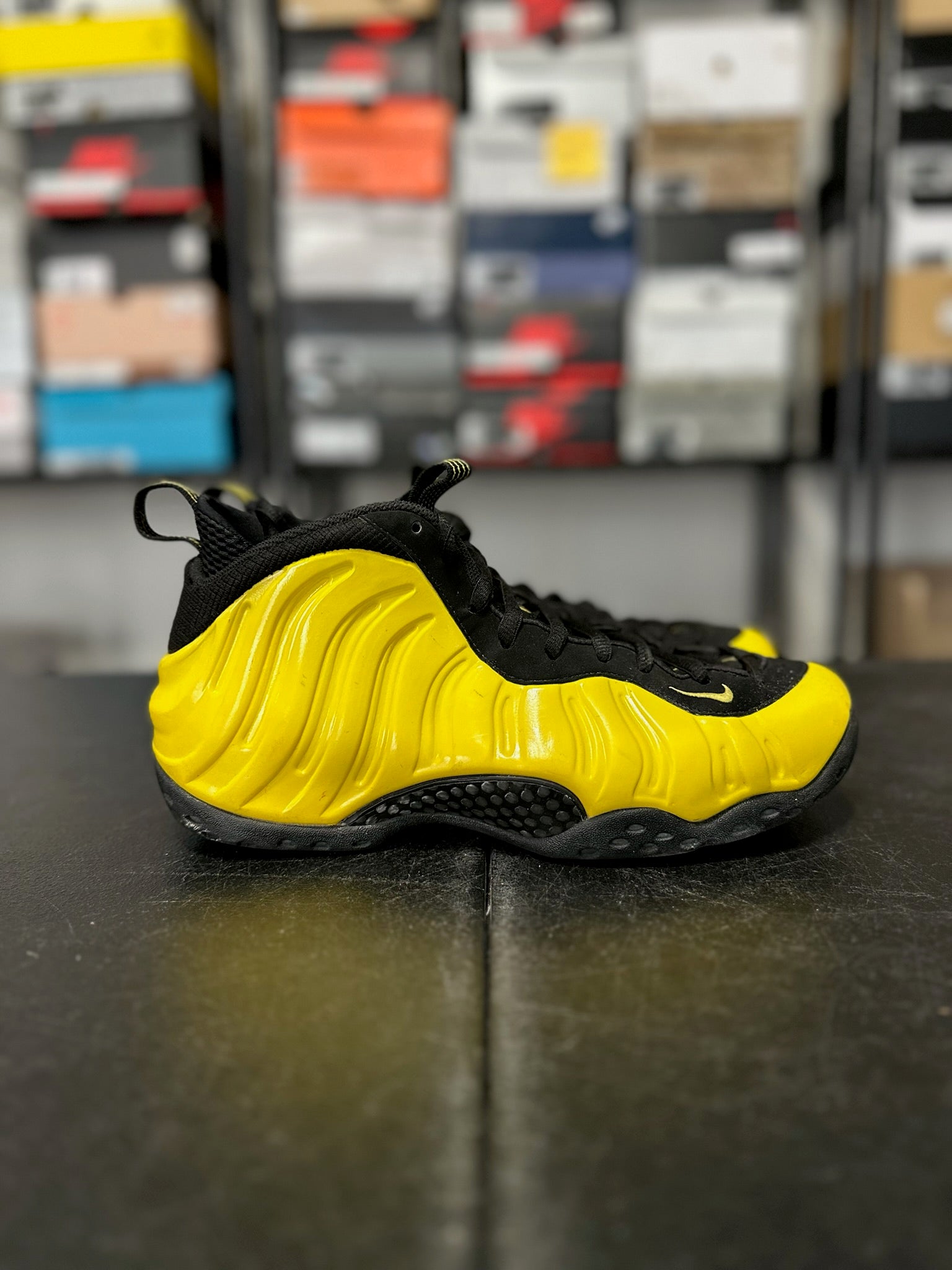 Size 9.5 - Foamposite 1 Wu-Tang Optic Yellow
